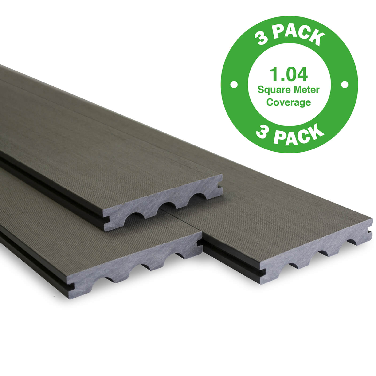 Photo of Bridge Board Composite Decking - 3 Pack - Grey - 1.04 M2