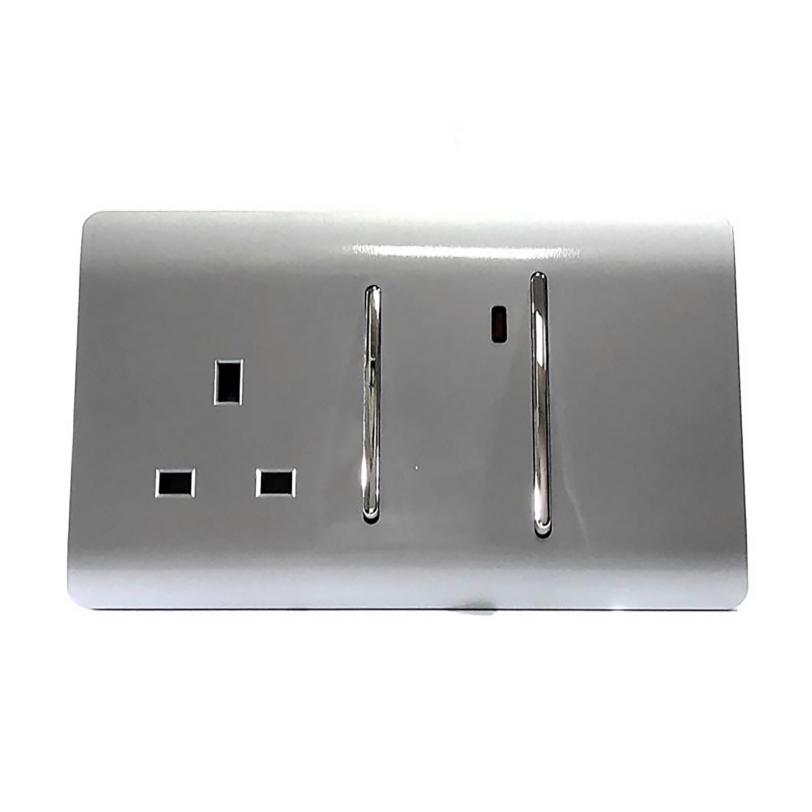 Trendi Artistic Modern 45 A Cooker Switch Inc Plug Socket and Neon Insert Stainless Silver
