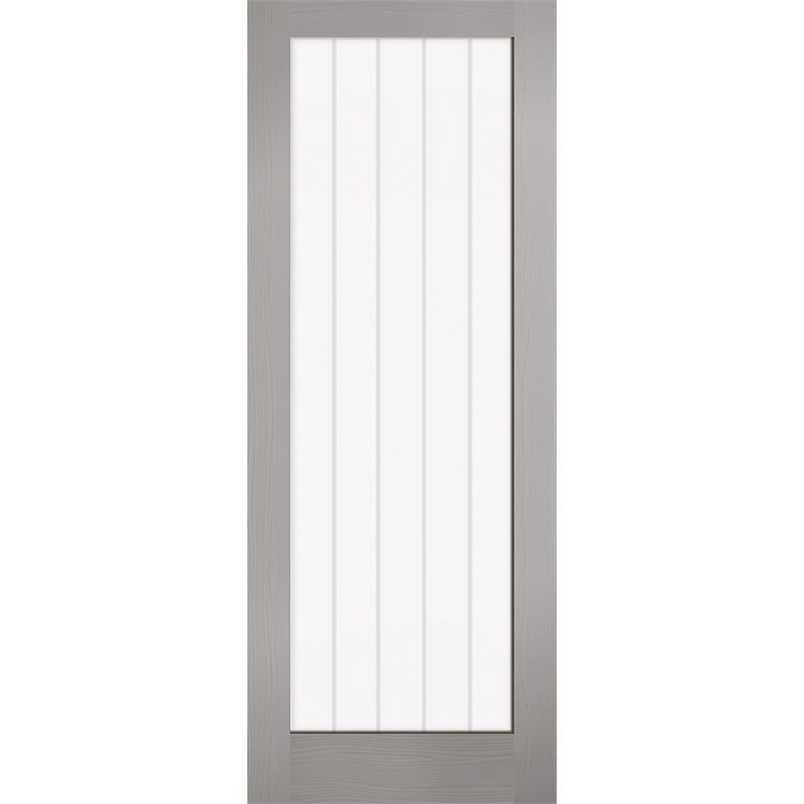 Photo of Textured - Vertical 1 Lite - Grey Internal Door - 1981 X 838 X 35mm