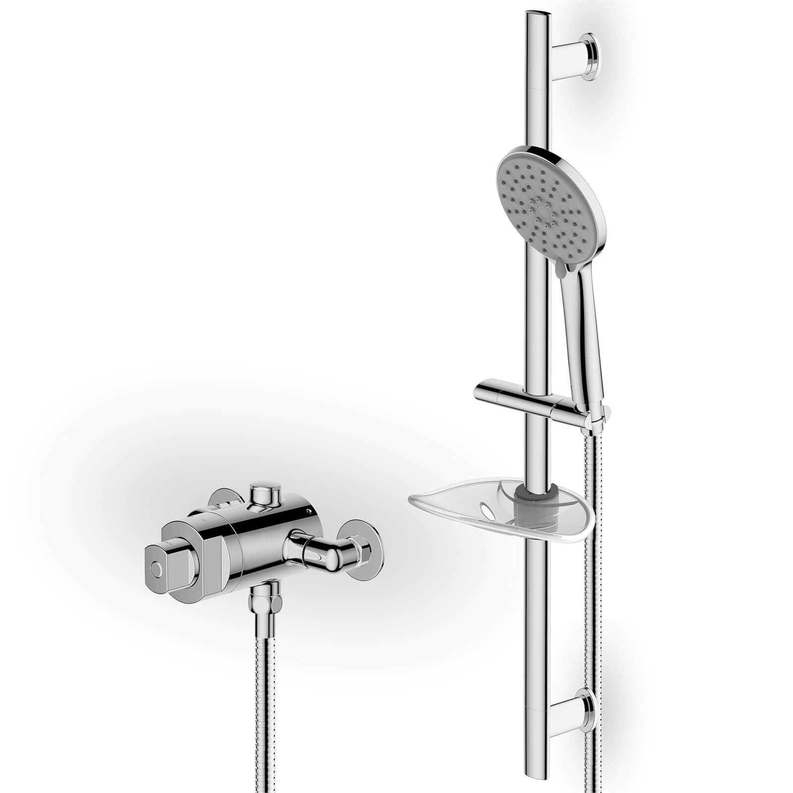 Photo of Glenoe Thermostatic Concentric Mixer Shower Tap - Chrome