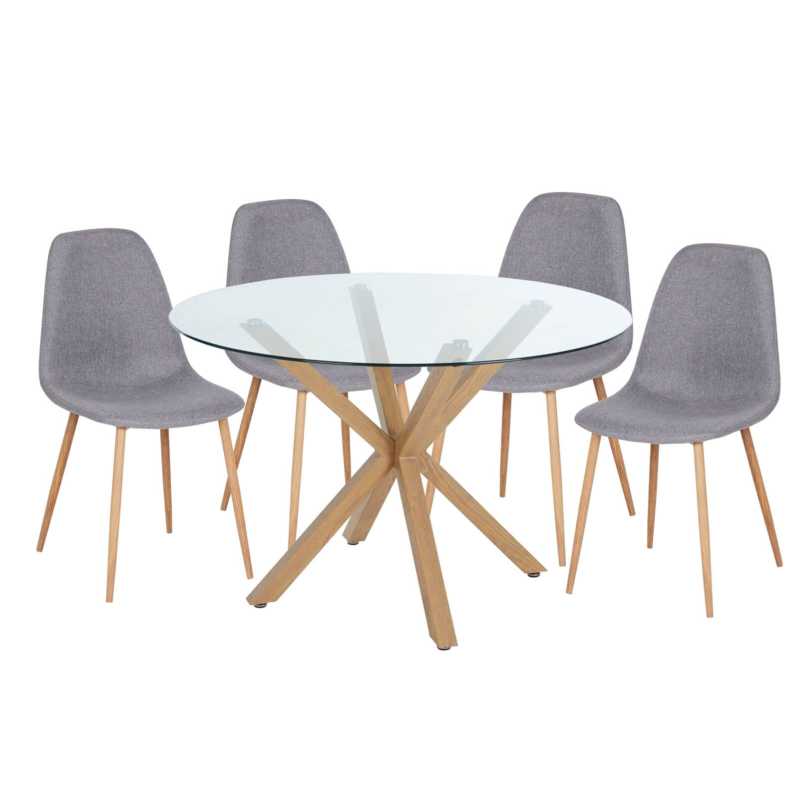 Ludlow Round Dining Table and 4 Chairs - Grey