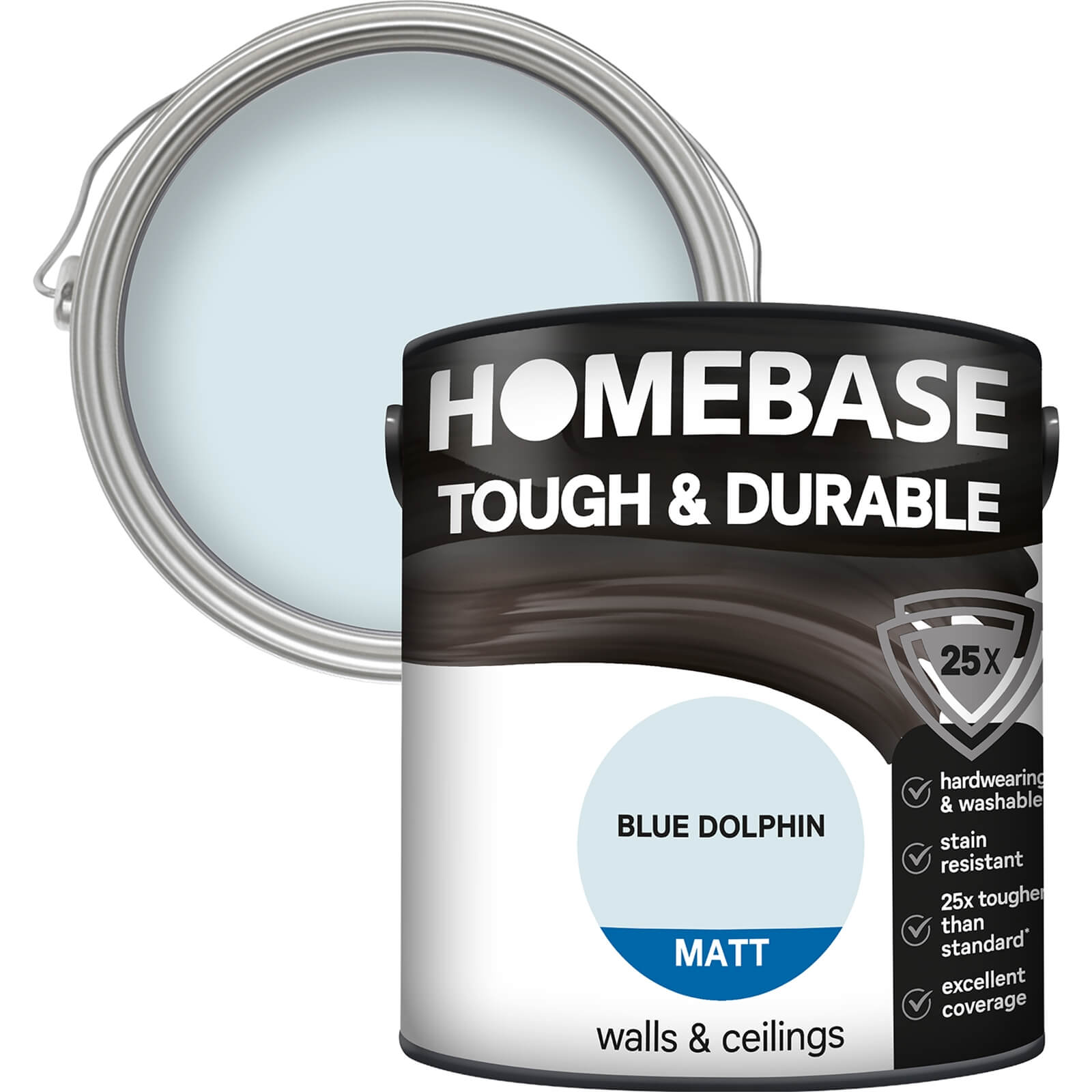 Photo of Homebase Tough & Durable Matt Paint - Blue Dolphin 2.5l