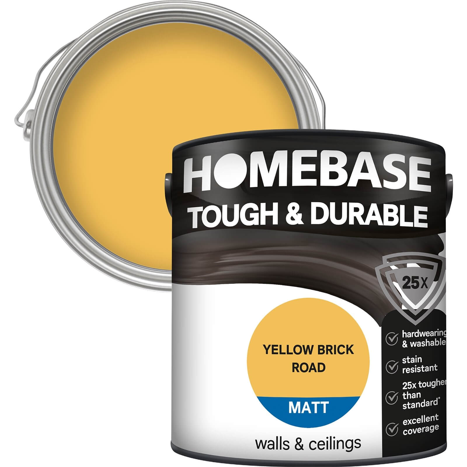 Photo of Homebase Tough & Durable Matt Paint - Yellow Brick Road 2.5l