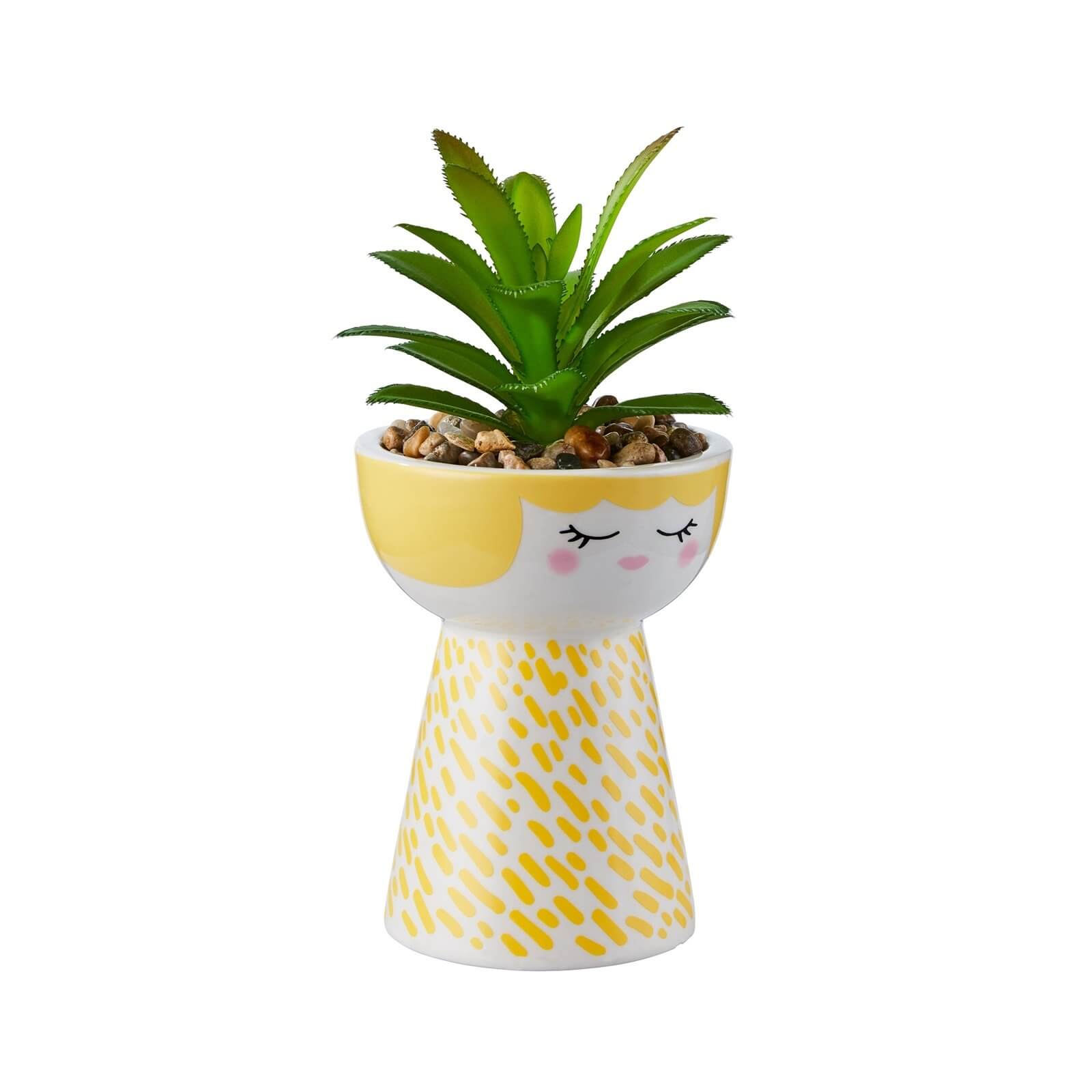 Photo of Mummy Planter With Succulent - Yellow