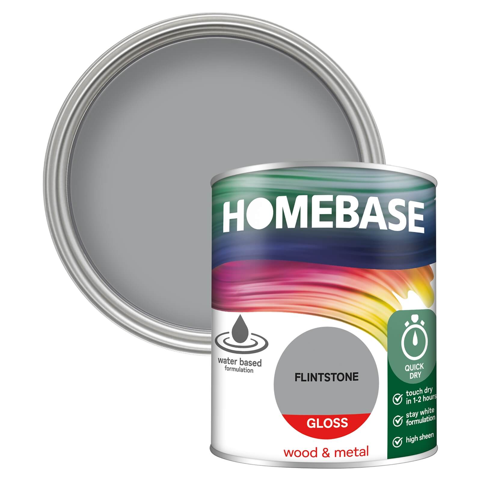 Photo of Homebase Interior Quick Dry Gloss Paint - Flintstone 750ml