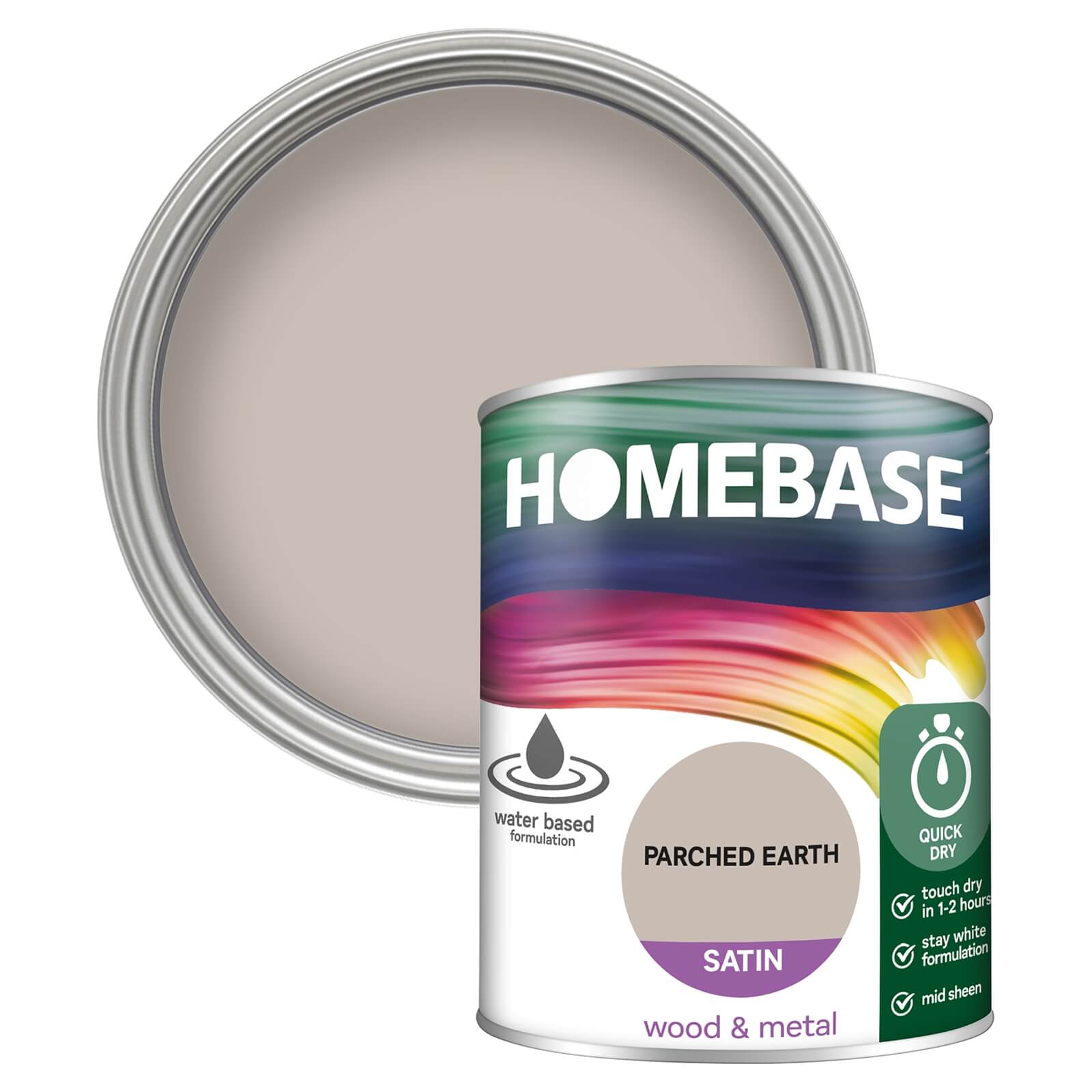 Photo of Homebase Interior Quick Dry Satin Paint - Parched Earth 750ml