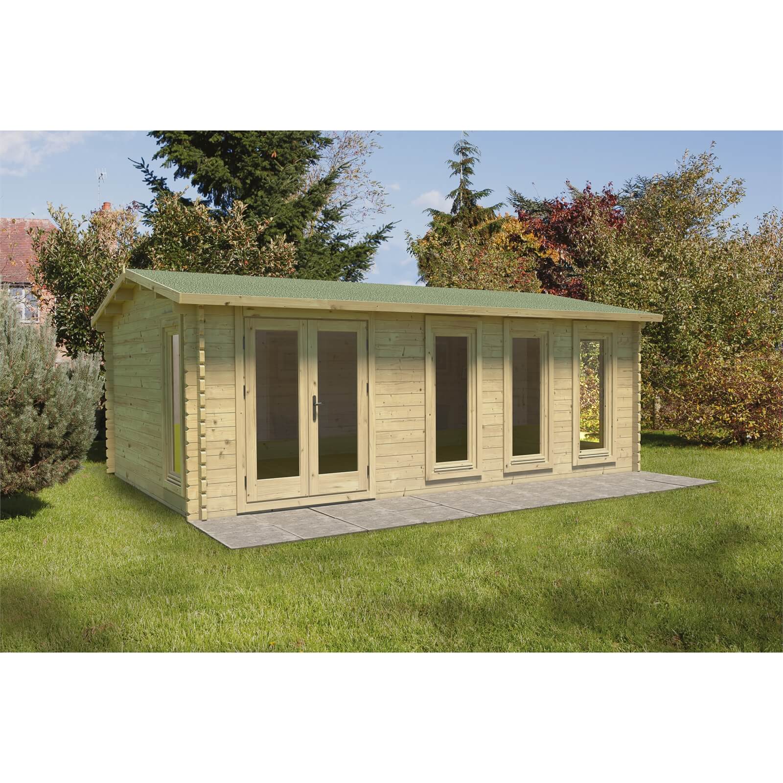 Forest Garden - Blakedown 6m x 4m Log Cabin Double Glazed 24kg Polyester Felt, No Underlay - Installation Included thumbnail