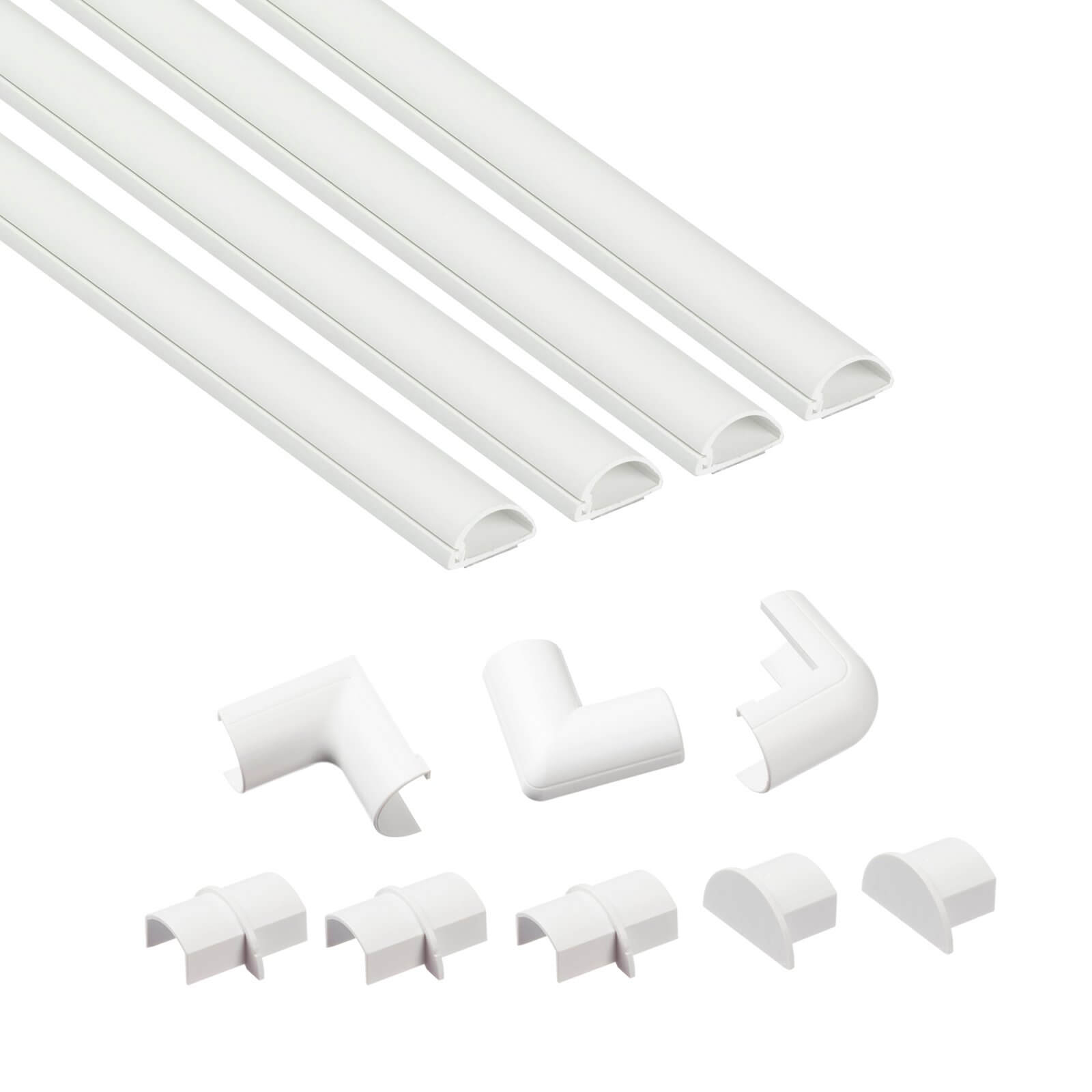 Photo of D-line Micro+ Decorative Self Adhesive Trunking Multipack 4 X 20mm X 10mm X 1-meter Lengths & Accessories - White