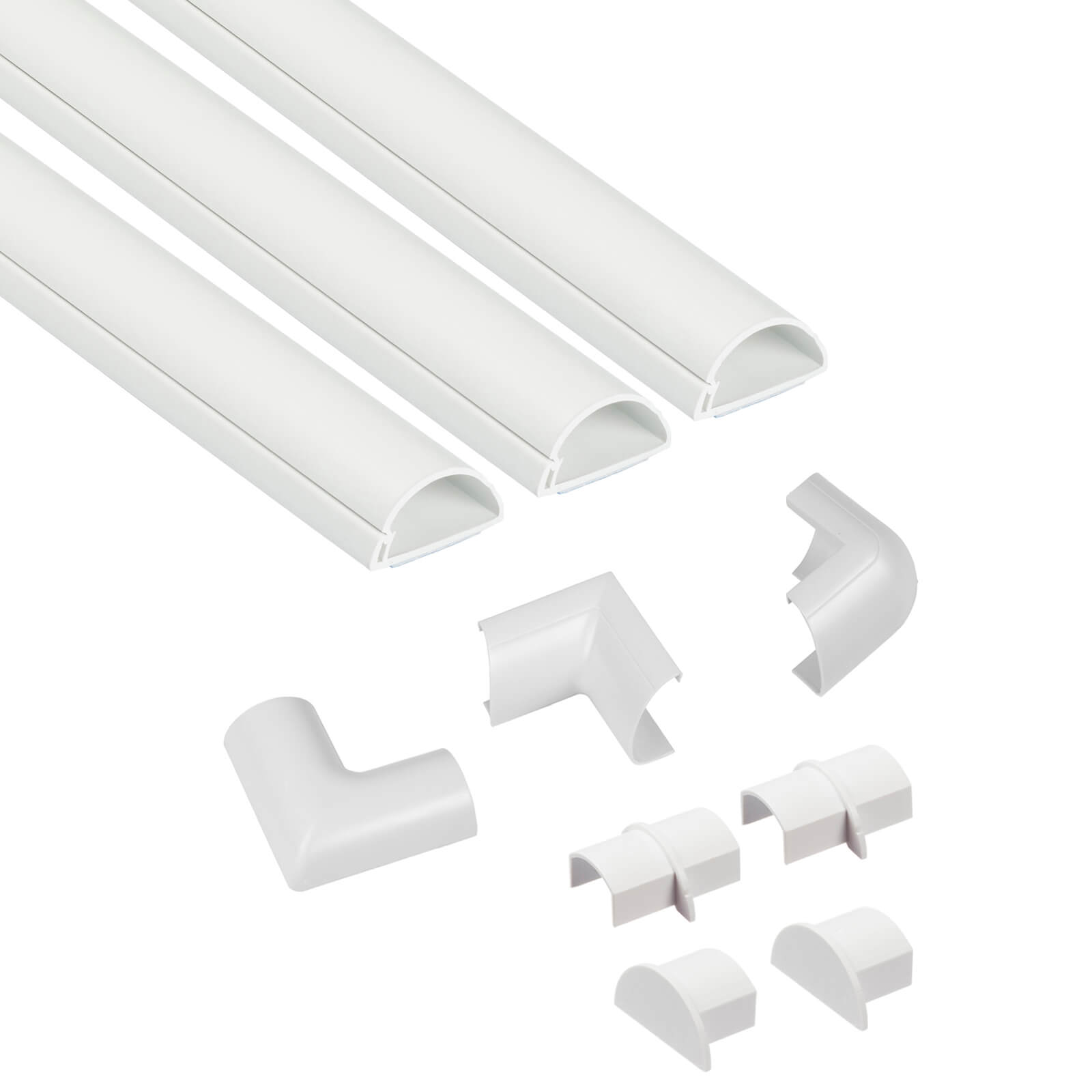 Photo of D-line Mini Decorative Self Adhesive Trunking Multipack 3 X 30mm X 15mm X 1-meter Lengths & Accessories - White