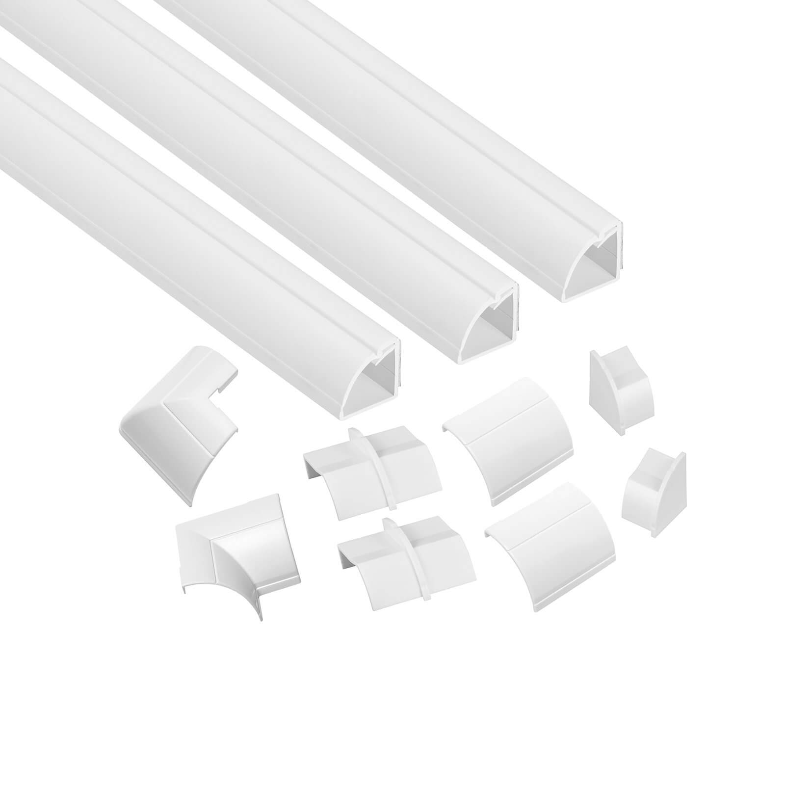 Photo of D-line Quadrant Trunking Multipack 3 X 22mm X 22mm X 1-metre Lengths & Accessories - White