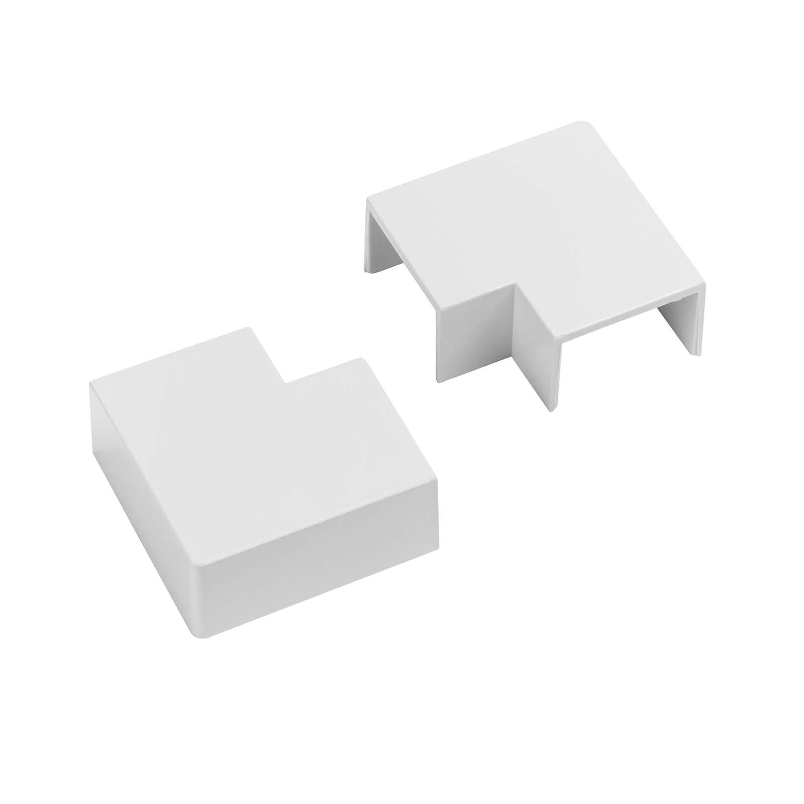 Photo of D-line 25x16mm Trunking Clip-on Flat Bend 2 Pack - White