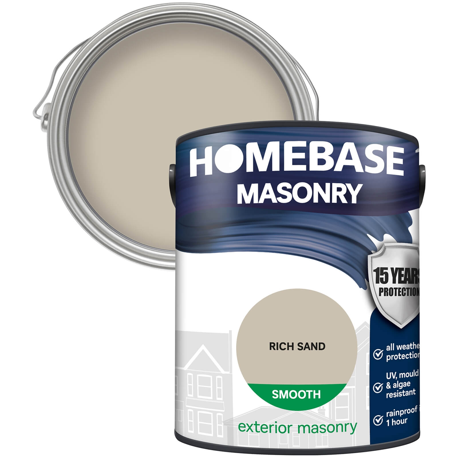 Photo of Homebase Smooth Masonry Paint - Rich Sand 5l