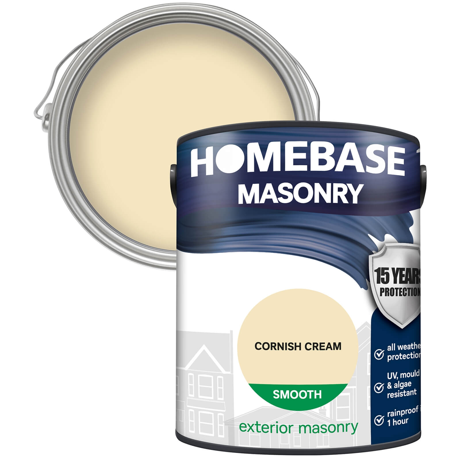Photo of Homebase Smooth Masonry Paint - Cornish Cream 5l