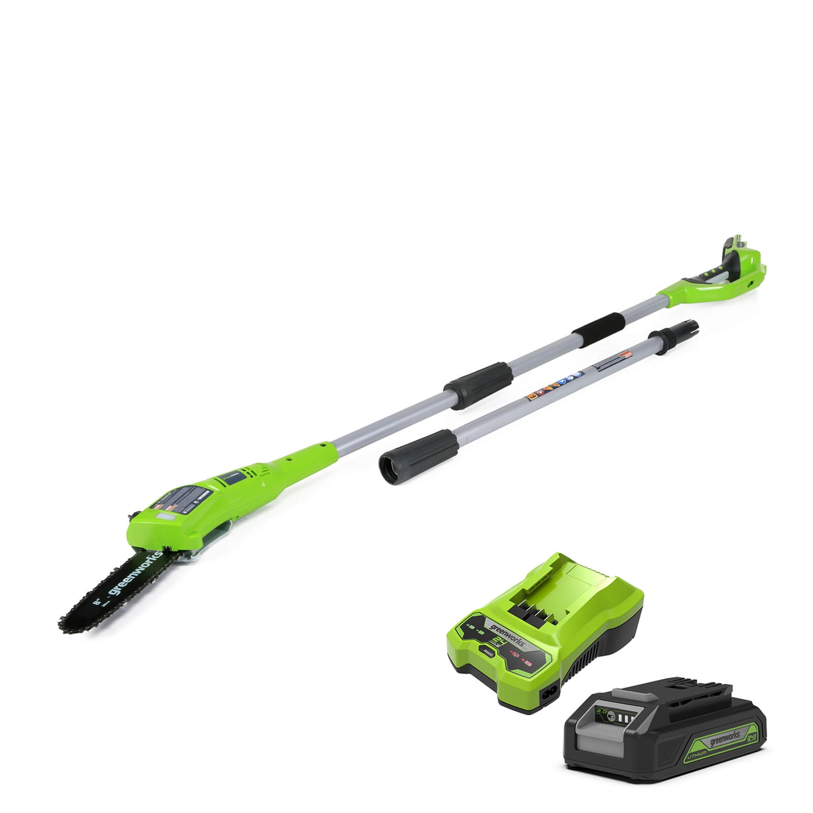 Greenworks 20cm (8in) 24V Polesaw with 2Ah Battery & Charger