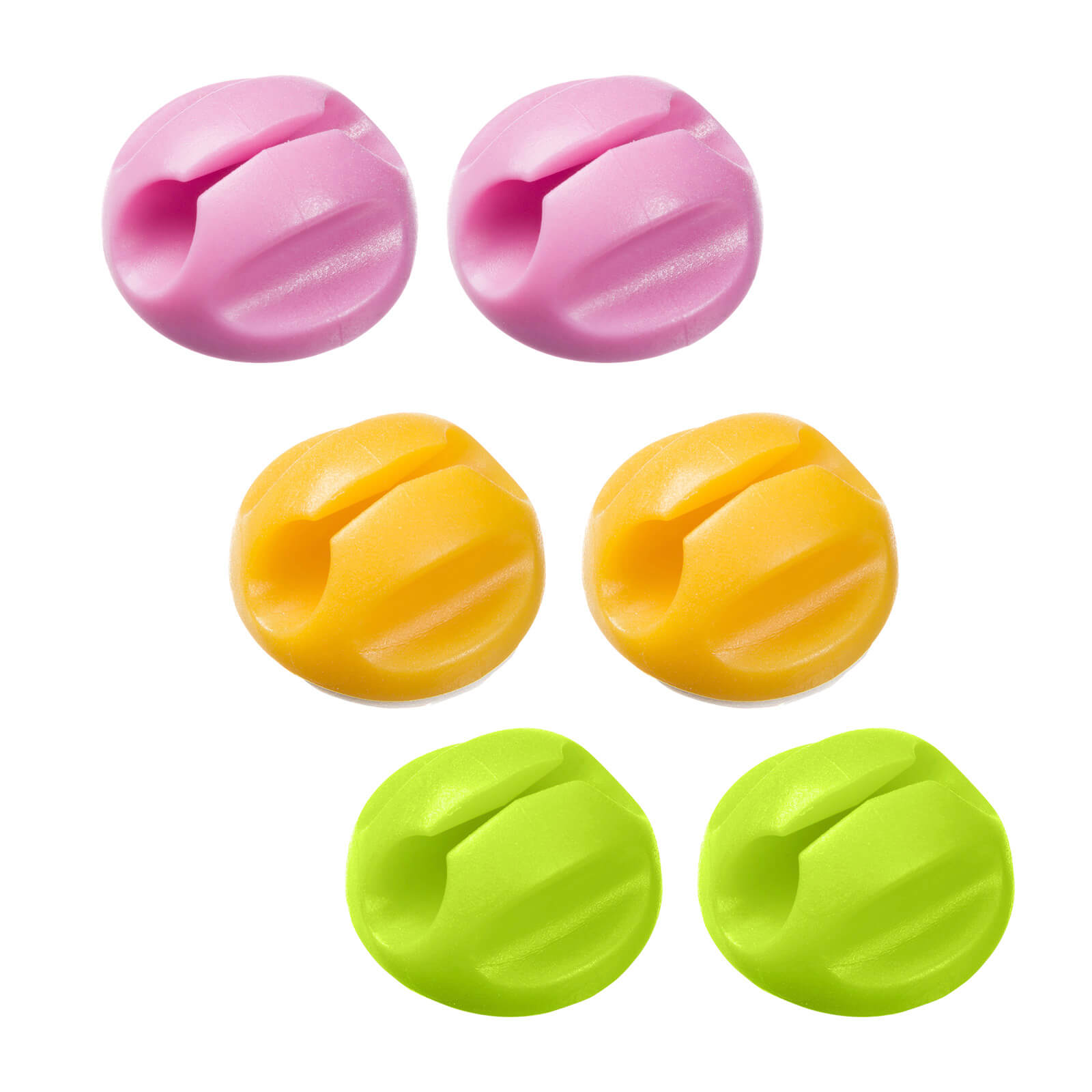 D-Line Cable Tidy Bases - 6pack incl - 2x Pink, 2x Yellow, 2x Green
