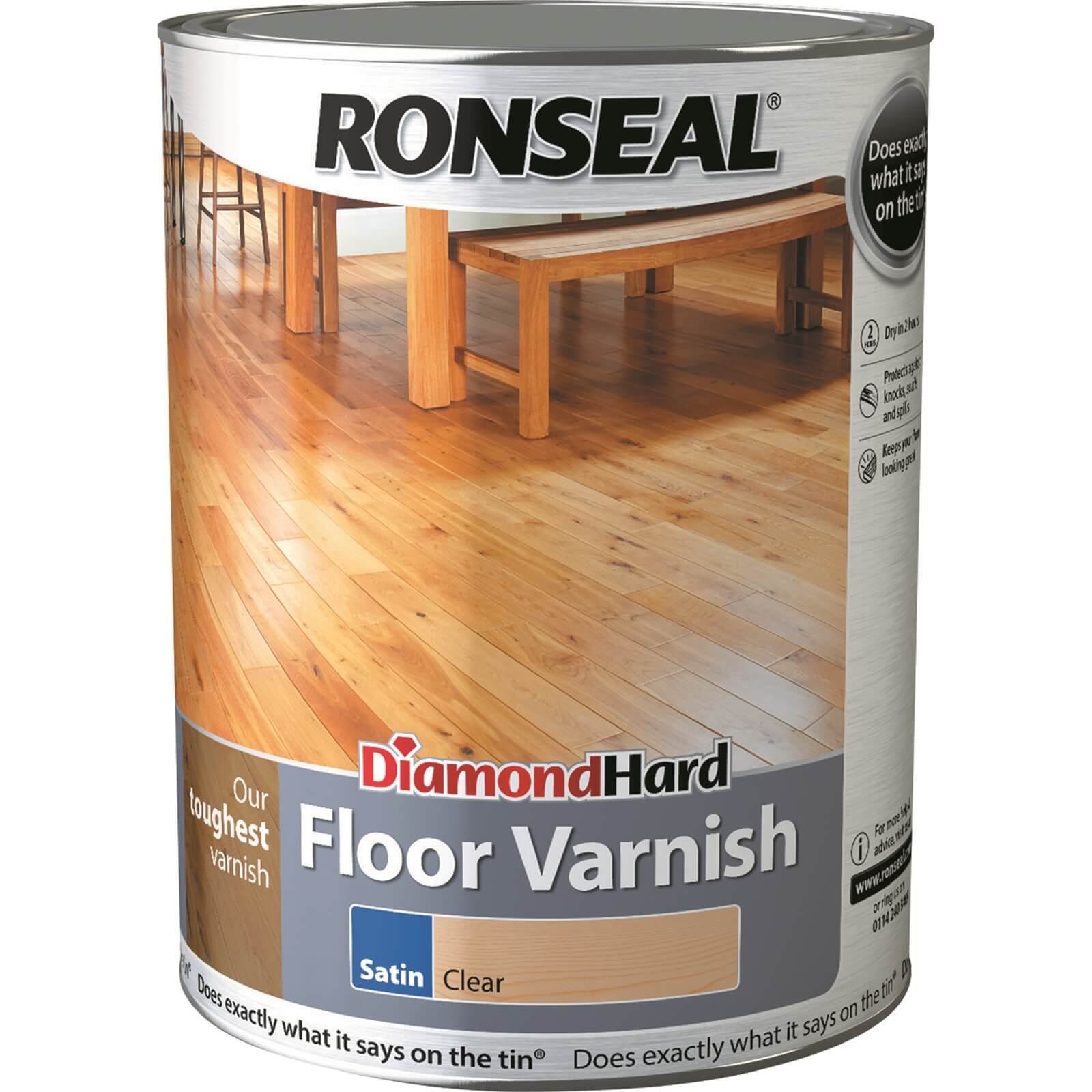 Photo of Ronseal Diamond Hard Floor Varnish - Clear Satin 5l