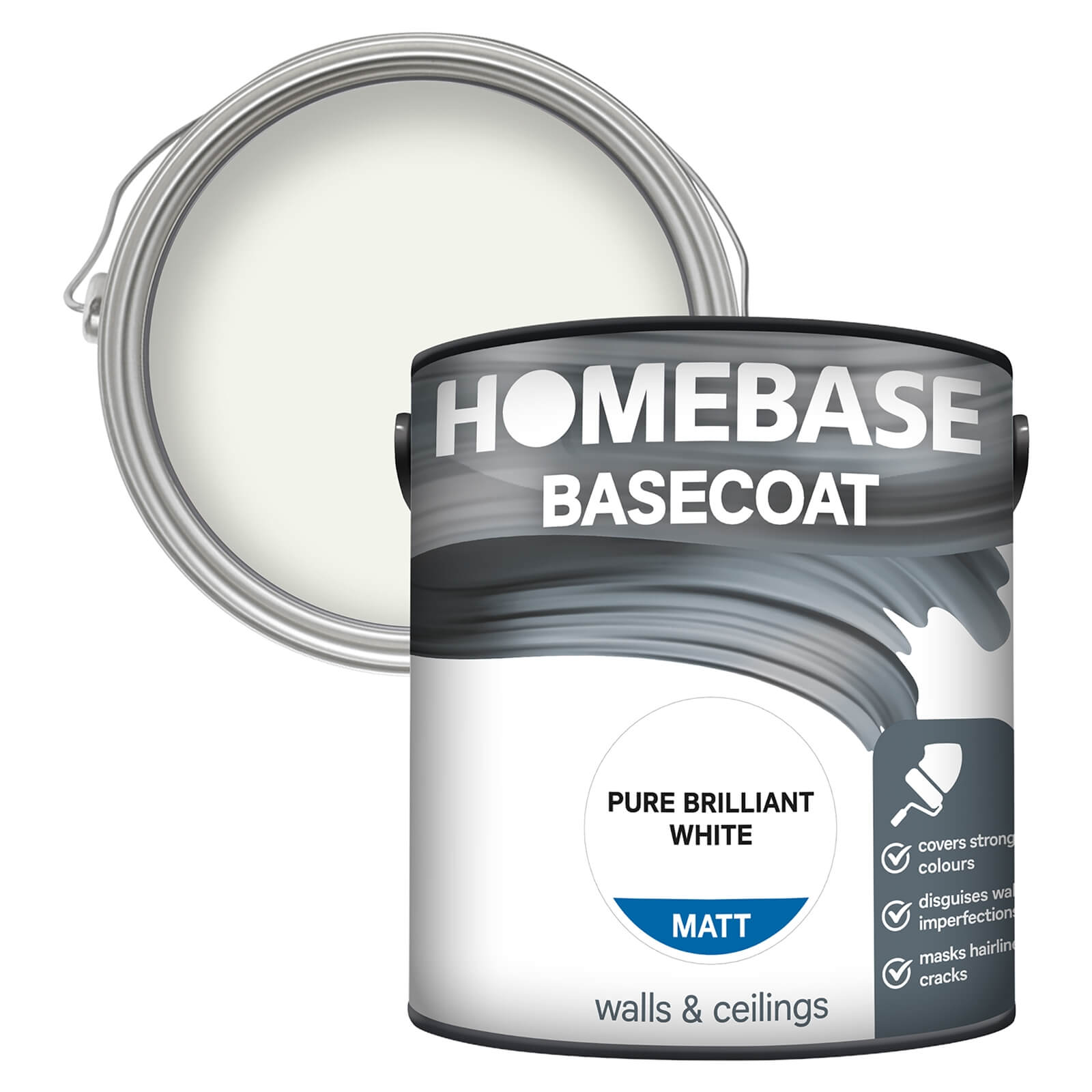 Photo of Homebase Basecoat Paint - Pure Brilliant White 2.5l