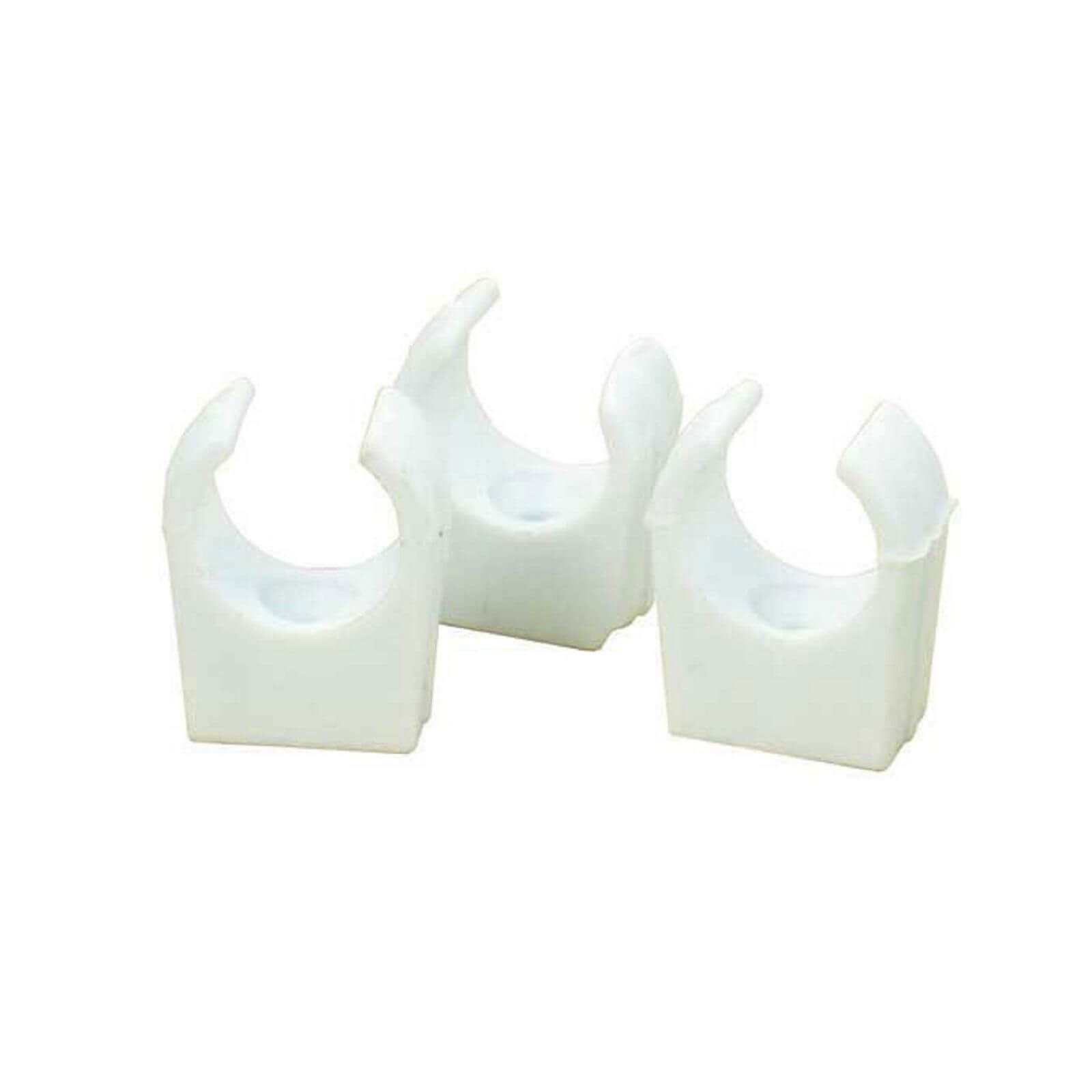 Photo of Open Plastic Pipe Clip - 15mm - 10 Pack