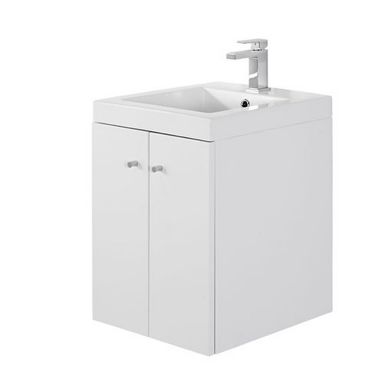 Photo of Bathstore Alpine Duo 400mm Basin And Wall Hung Vanity Unit - Gloss White