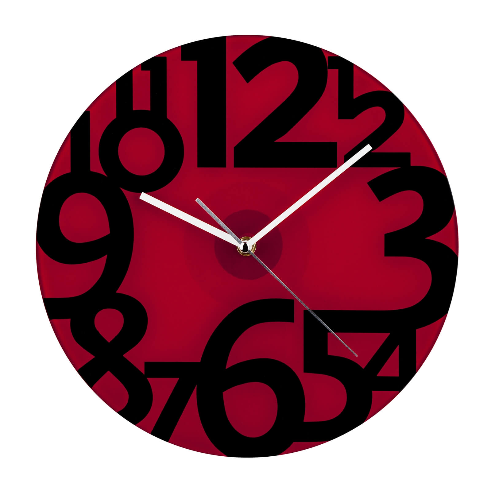 Photo of Wall Clock - Red Glass With Black Numbers