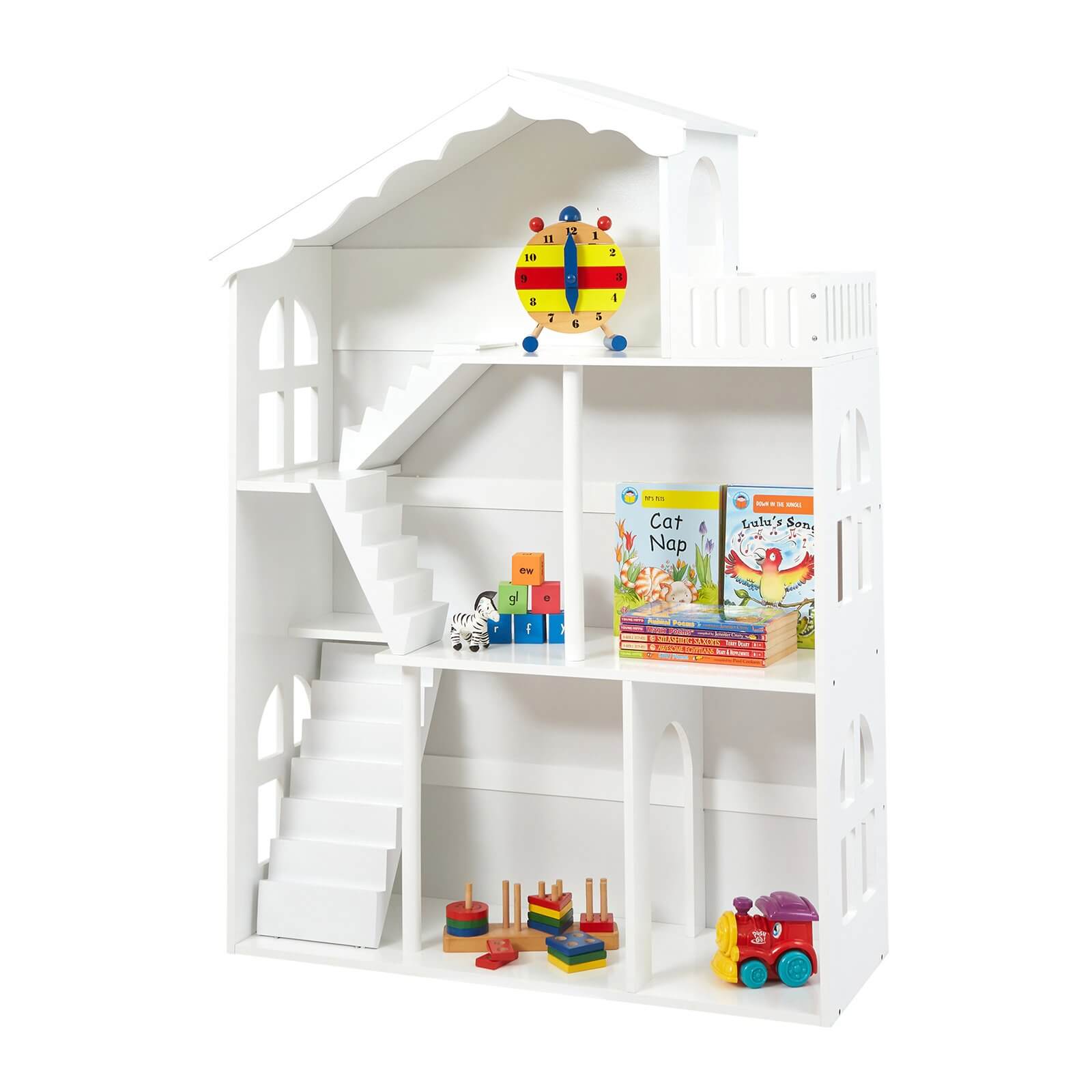 Photo of White Dollhouse Bookshelf With Balcony
