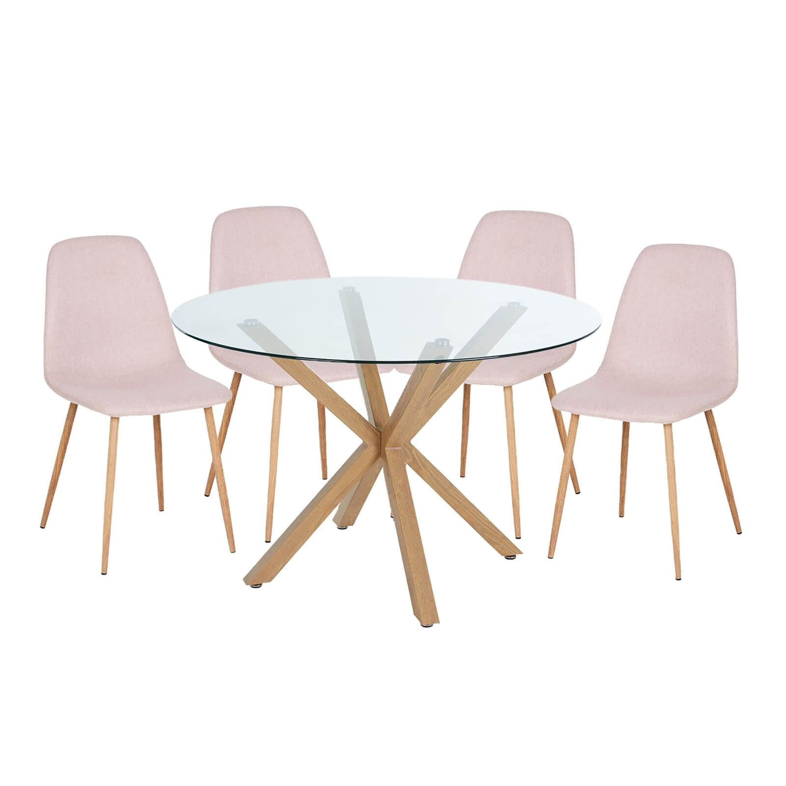 Photo of Ludlow Round Dining Table And 4 Chairs - Pink