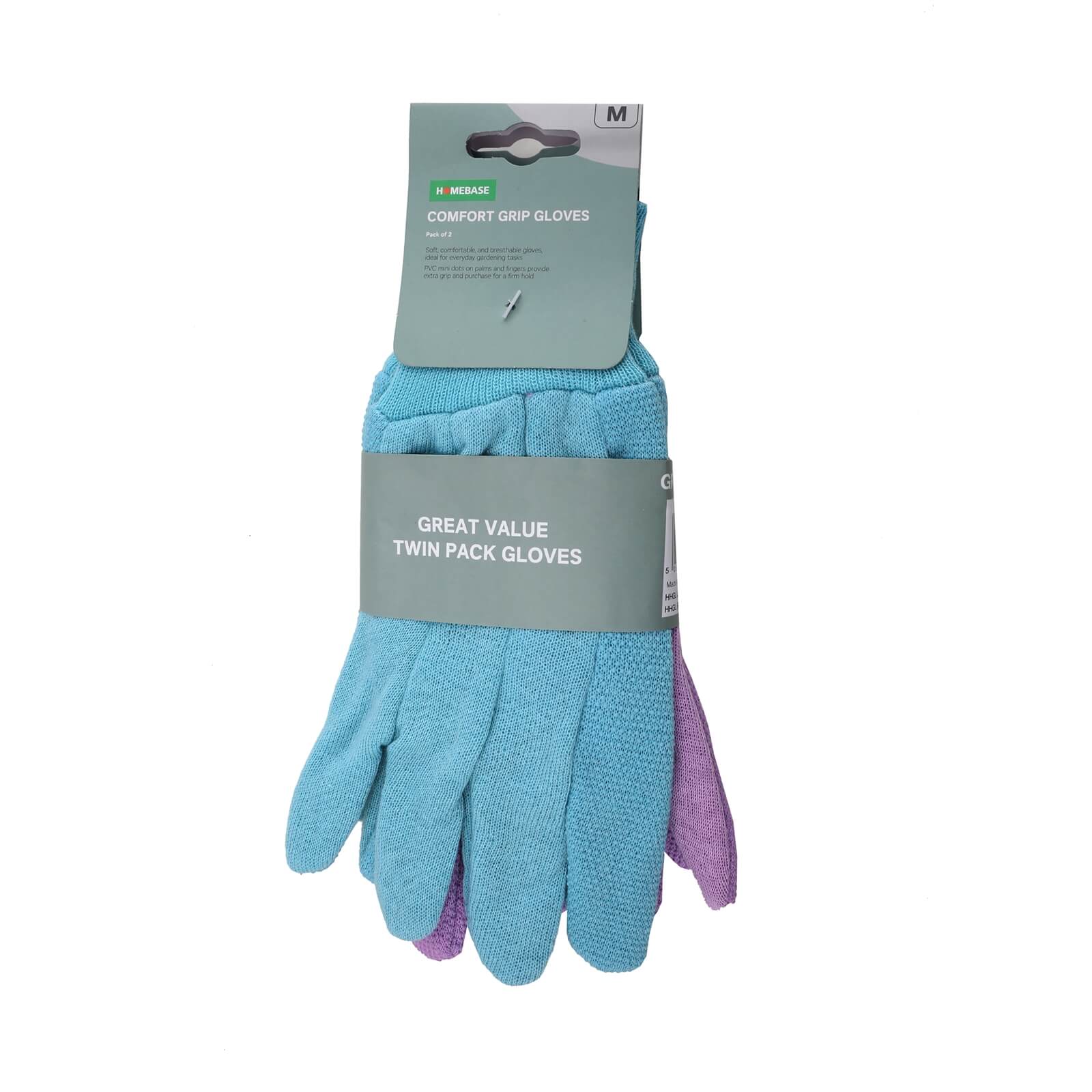 Photo of Homebase Comfy Grip Gloves - 2 Pack - Medium
