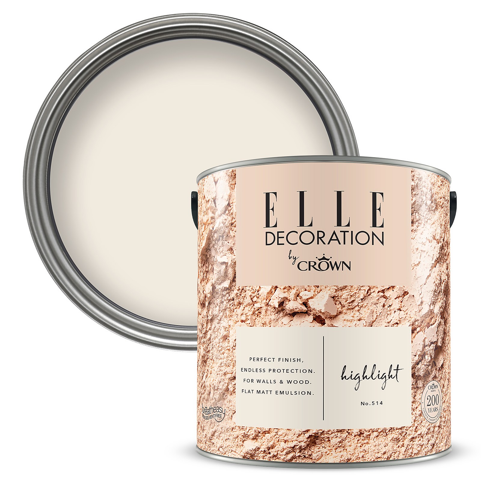 Photo of Elle Decoration By Crown Flat Matt Paint - Highlight 2.5l