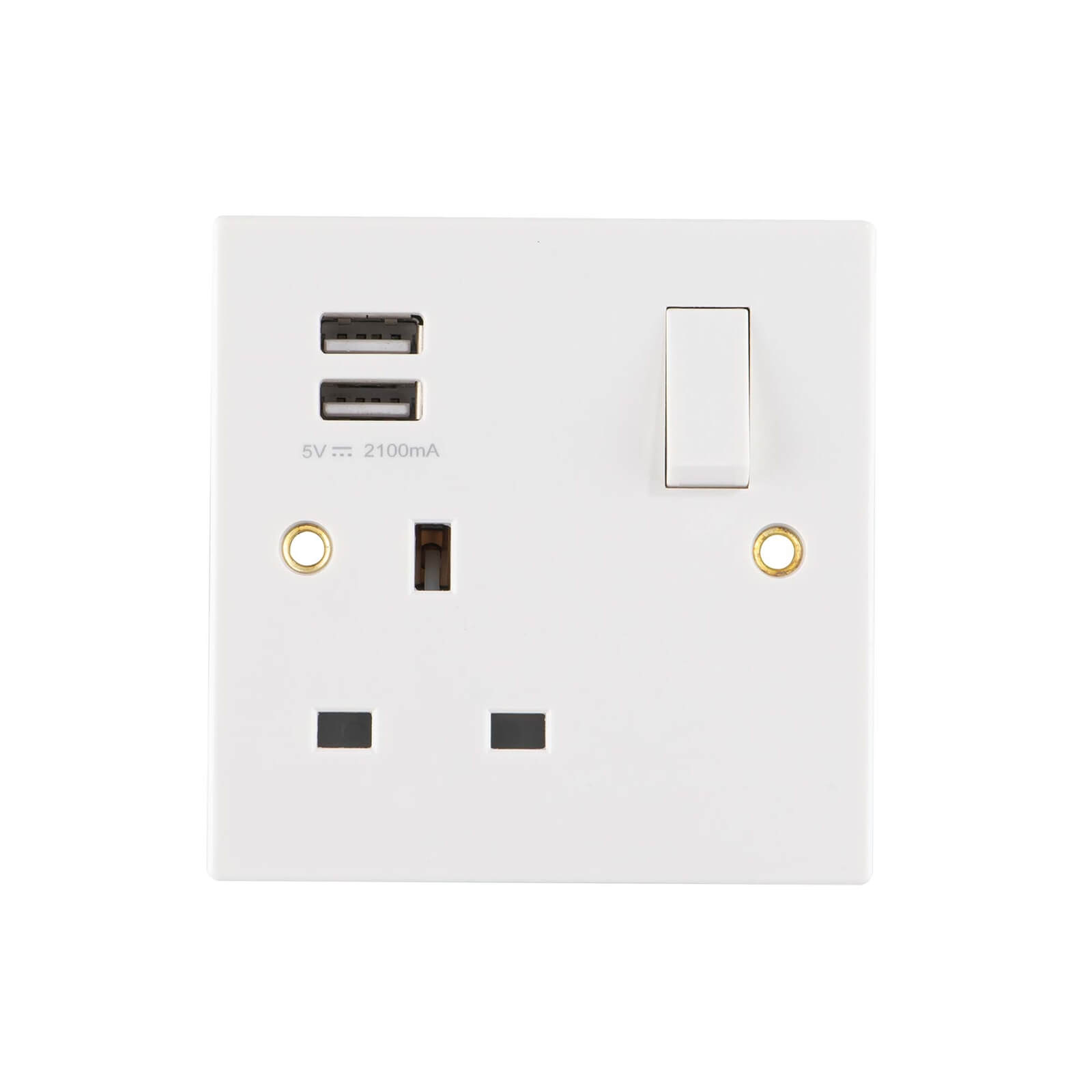 Photo of Square Edge 13a 1 Gang Socket 3.1a Usb Charger
