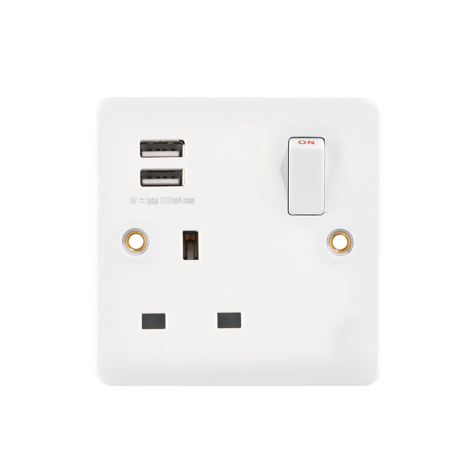 Photo of Slim Line 13a 1 Gang Socket 3.1a Usb Charger