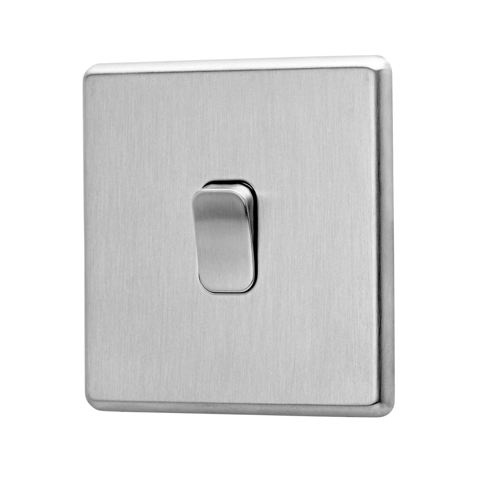 Photo of Arlec Fusion 10a 1gang 2way Stainless Steel Fusion Single Intermediate Switch