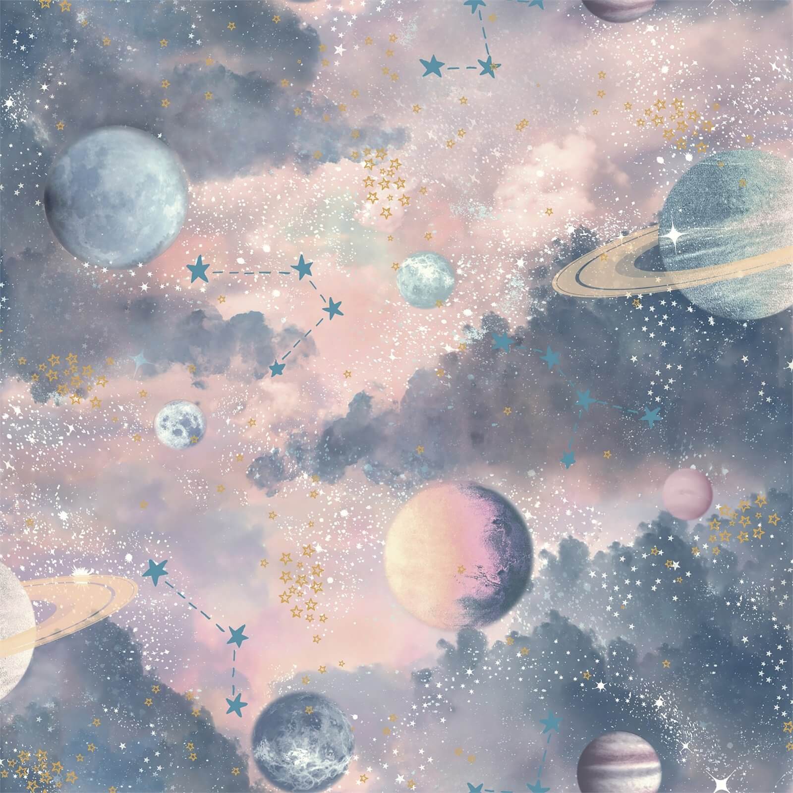Photo of Arthouse Planets Kids Textured Glitter Multi Coloured Wallpaper