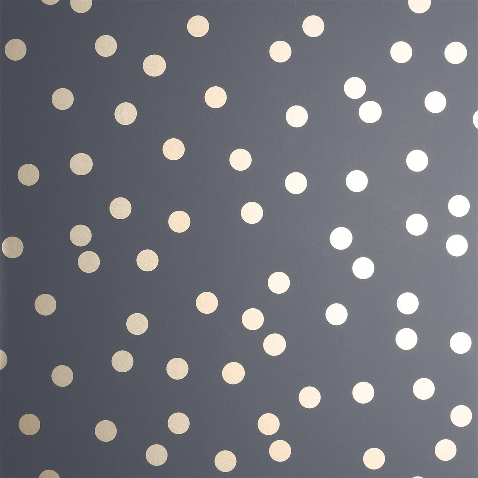 Photo of Arthouse Dotty Smooth Metallic Charcoal And Rose Gold Wallpaper