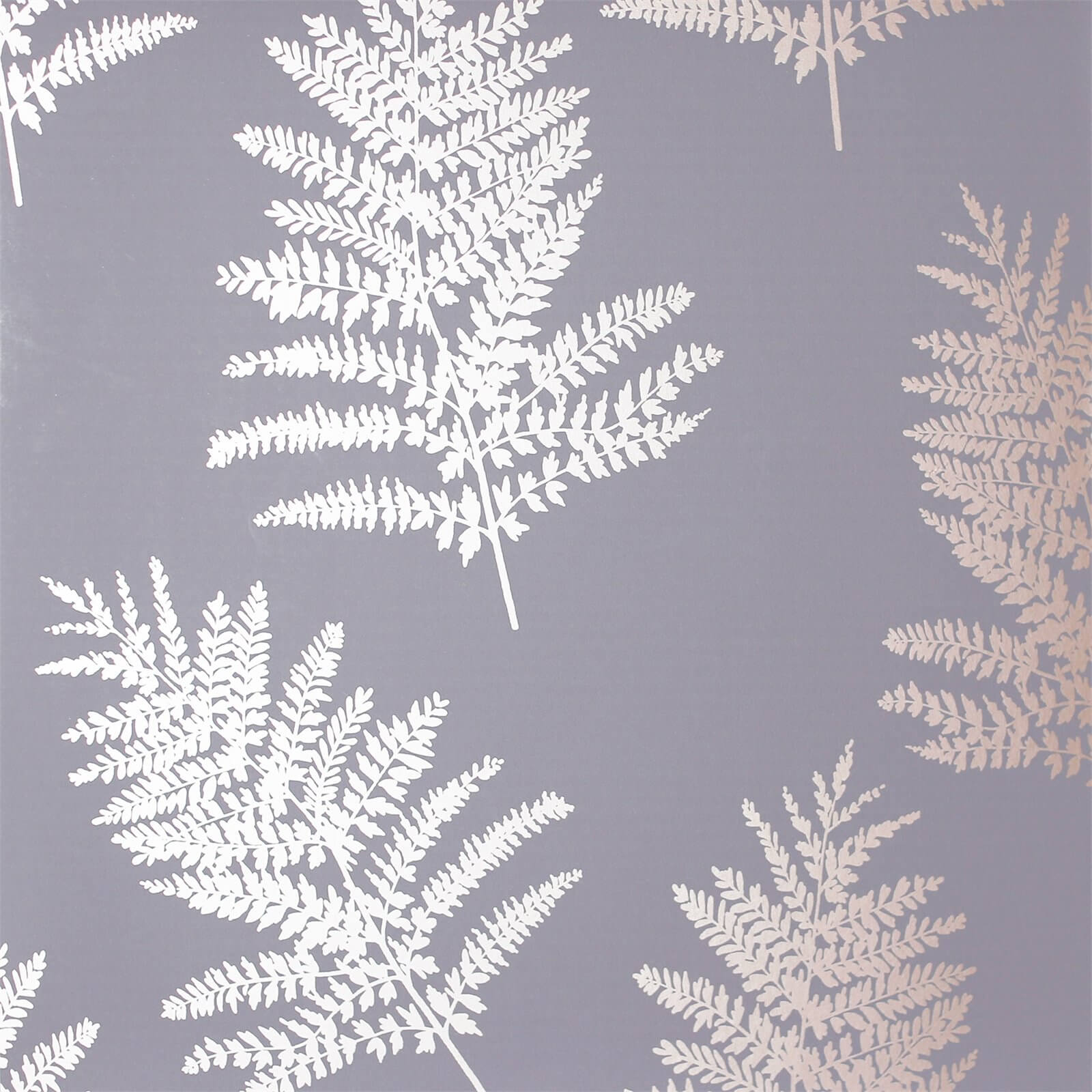 Photo of Arthouse Opera Fern Tree Smooth Metallic Charcoal And Rose Gold Wallpaper