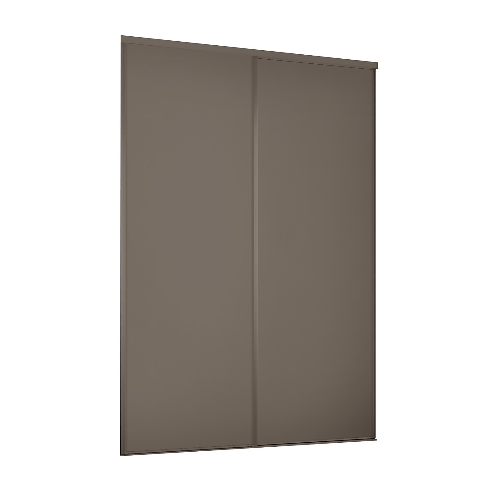 Photo of Classic 2 Door Sliding Wardrobe Kit Stone Grey Panel -w-1185 X -h-2260mm