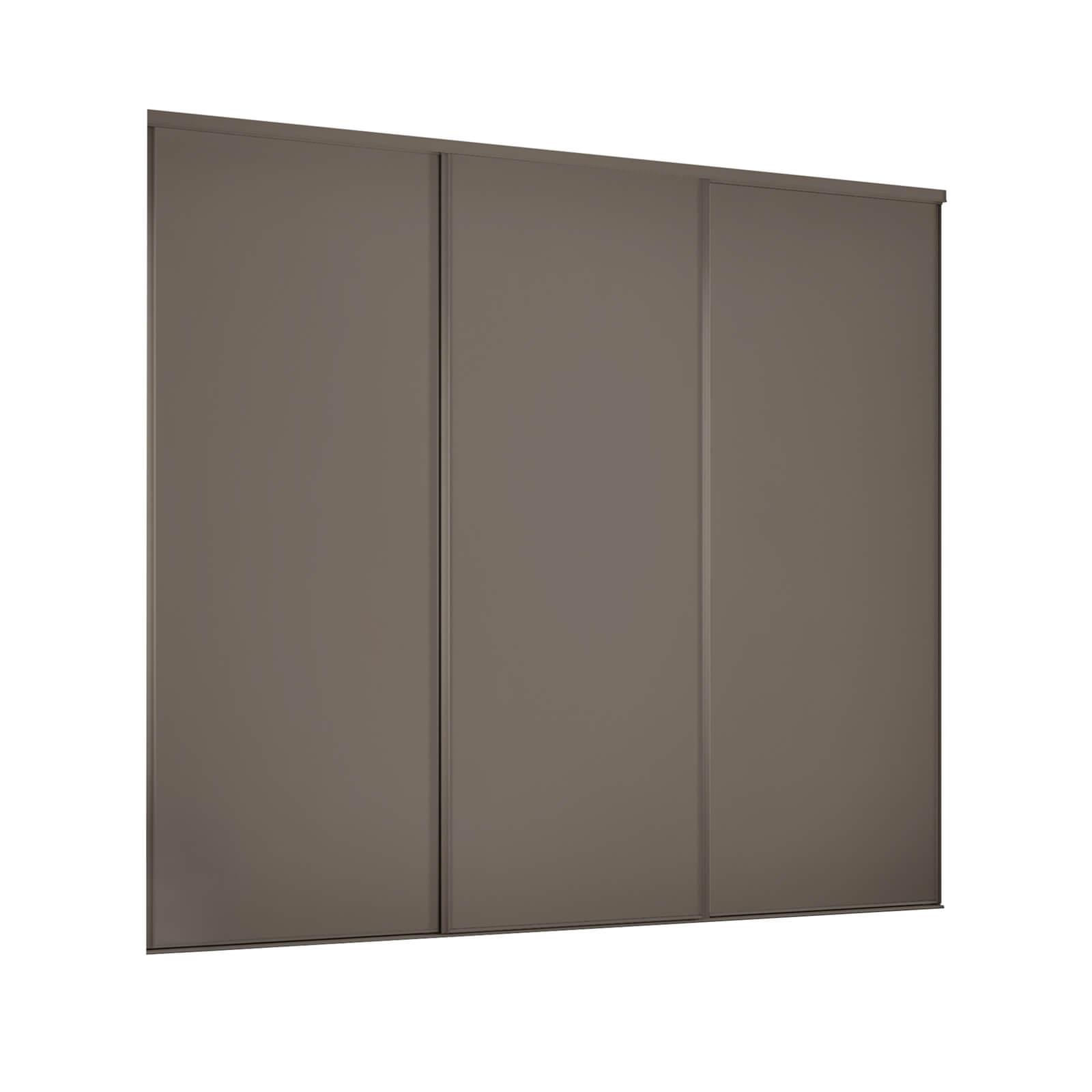 Photo of Classic 3 Door Sliding Wardrobe Kit Stone Grey Panel -w-2216 X -h-2260mm