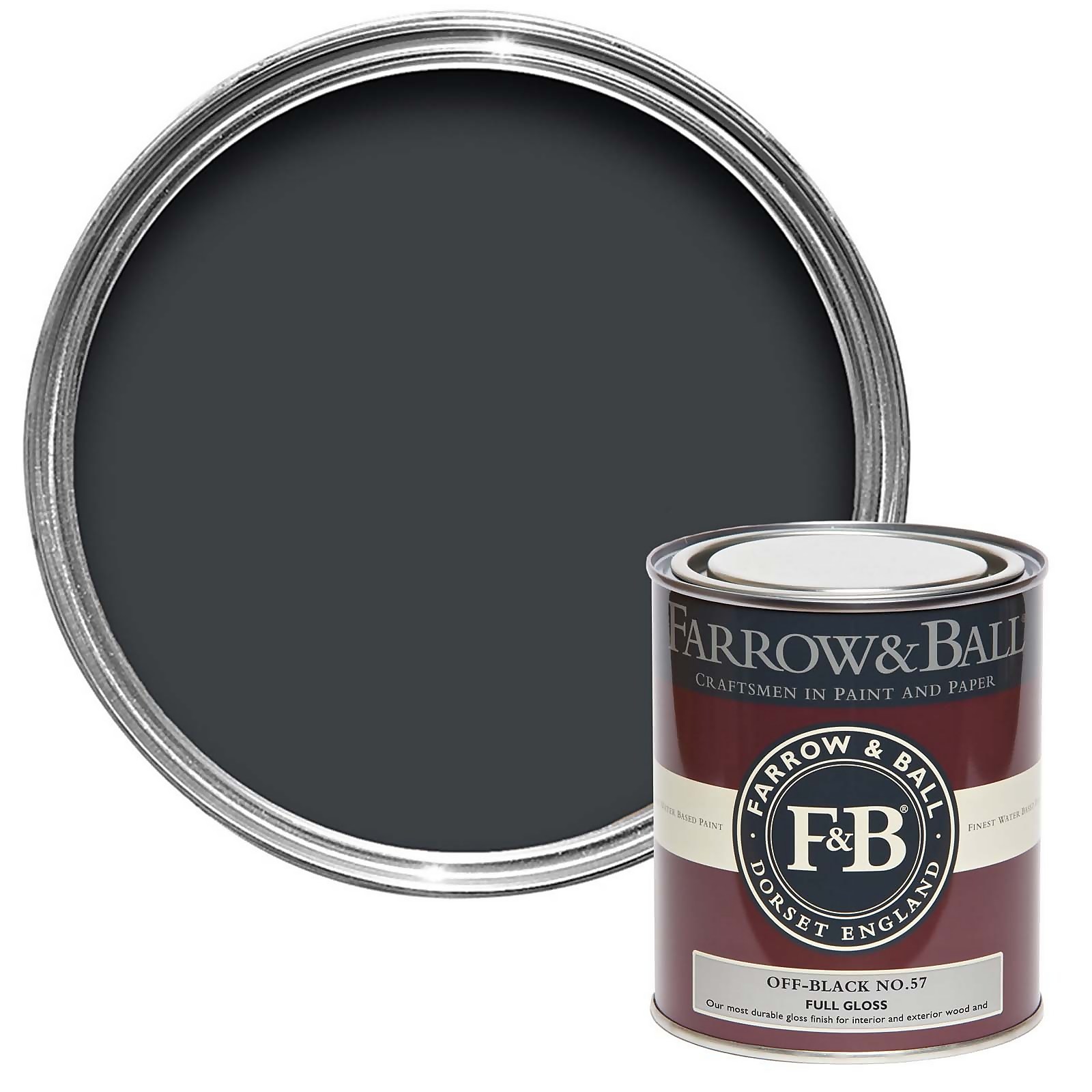 Farrow & Ball Full Gloss Paint Off-Black No.57 - 750ml