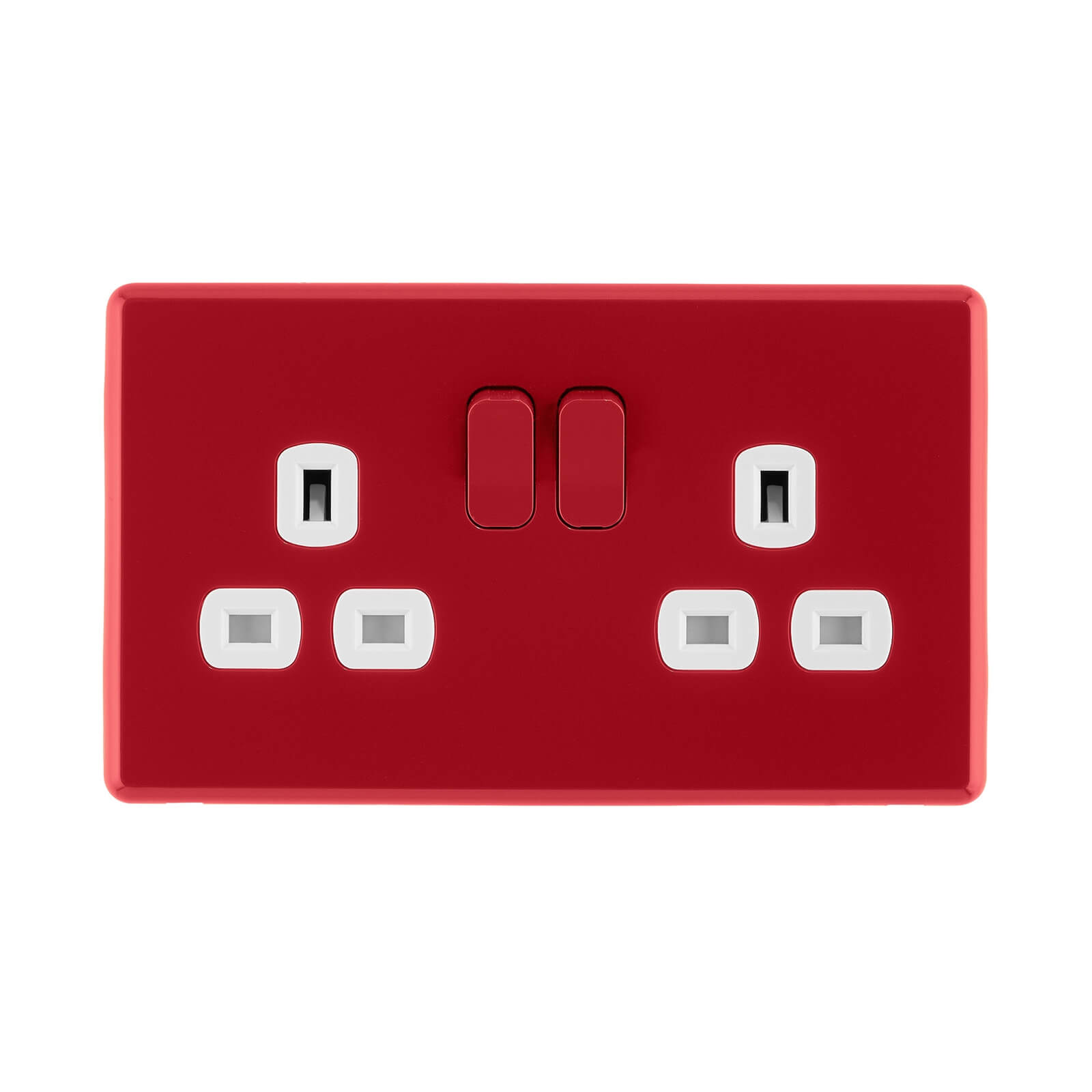 Arlec Rocker 13A 2 Gang Cherry Red Double switched socket