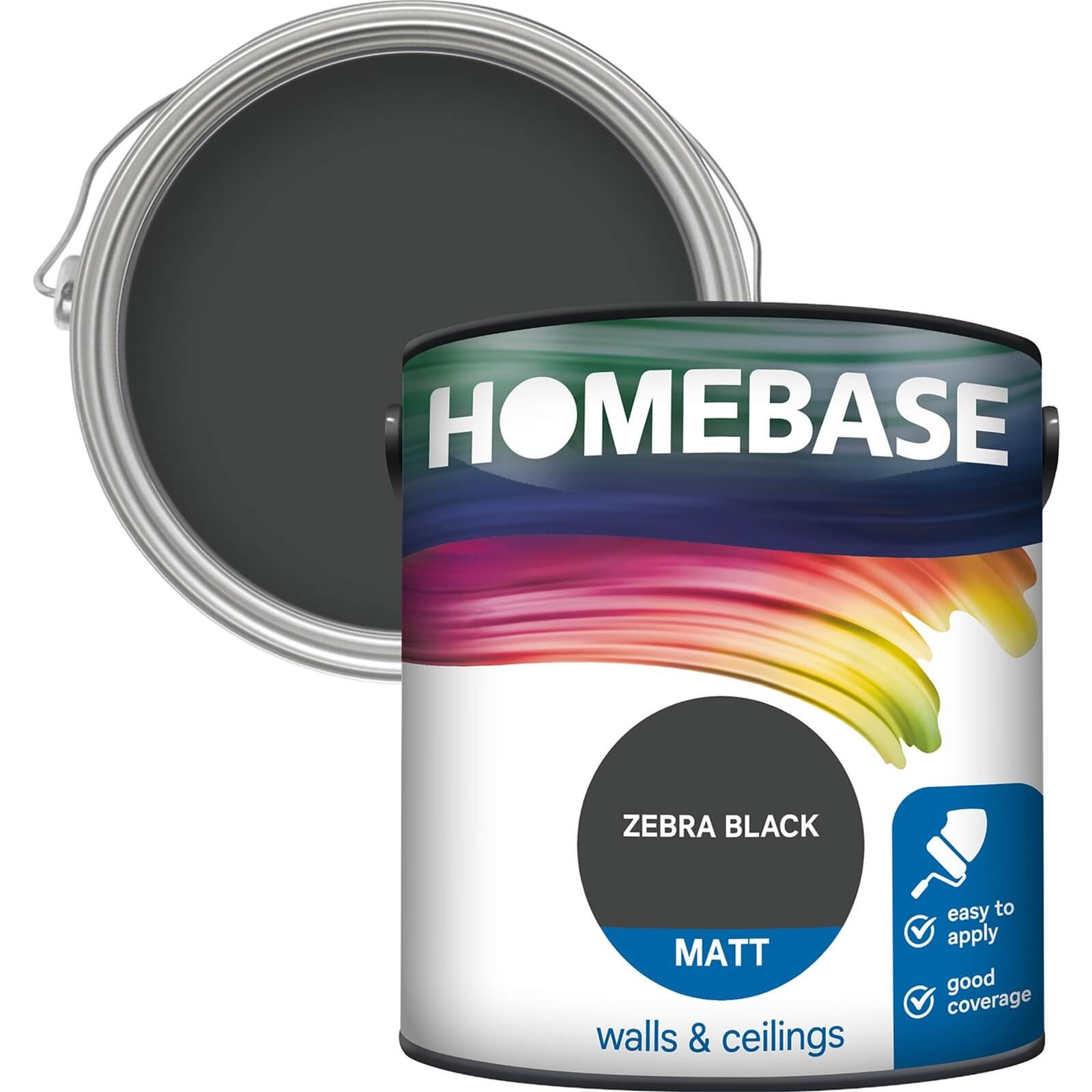 Photo of Homebase Matt Paint - Zebra Black 2.5l