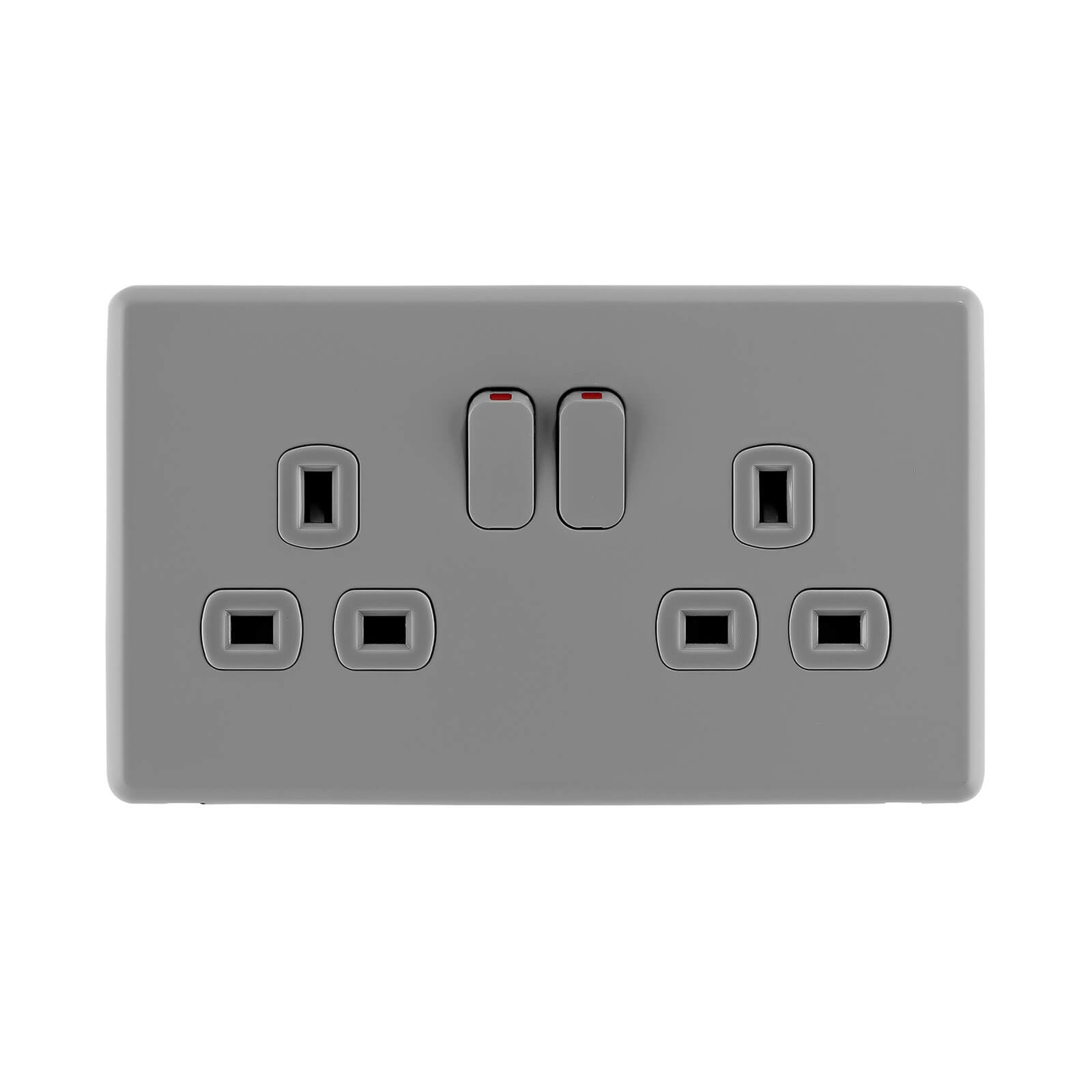 Photo of Arlec Rocker 13a 2 Gang Stone Grey Double Switched Socket