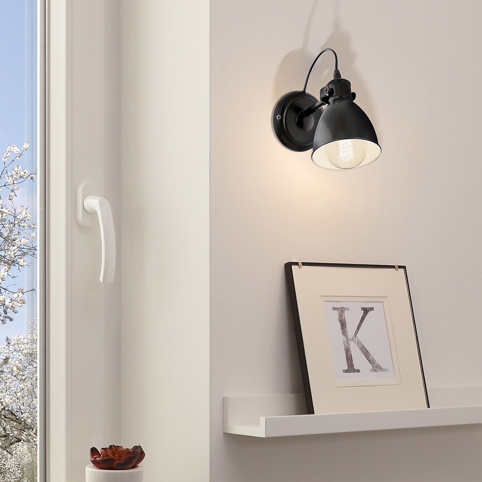 Photo of Eglo Priddy Wall Light - Black