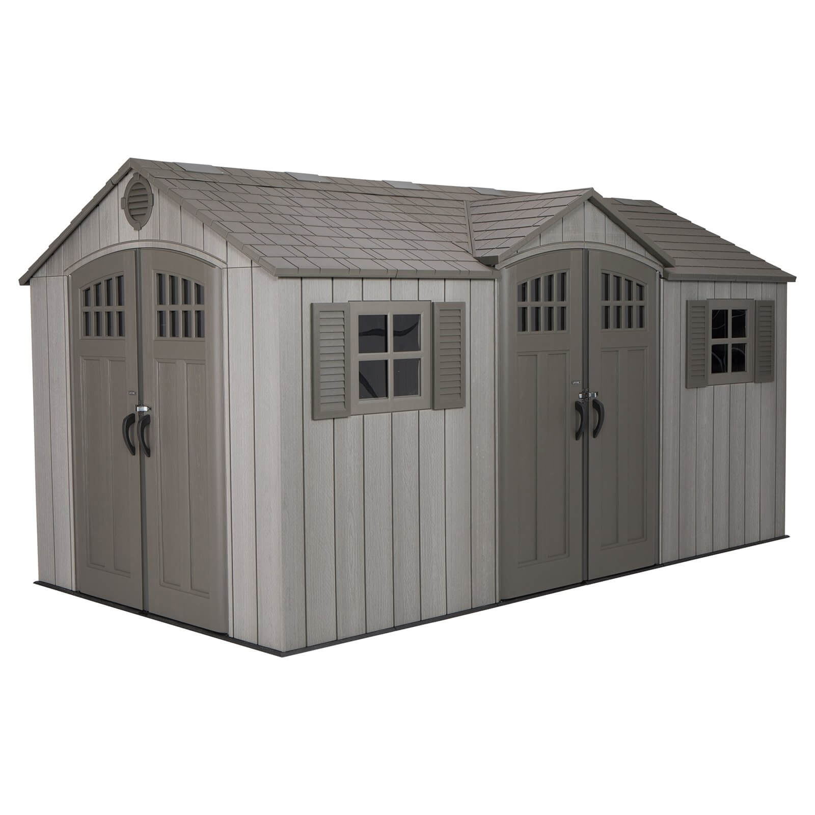 Photo of Lifetime 15x8 Ft Rough Cut Dual Entry Outdoor Storage Shed