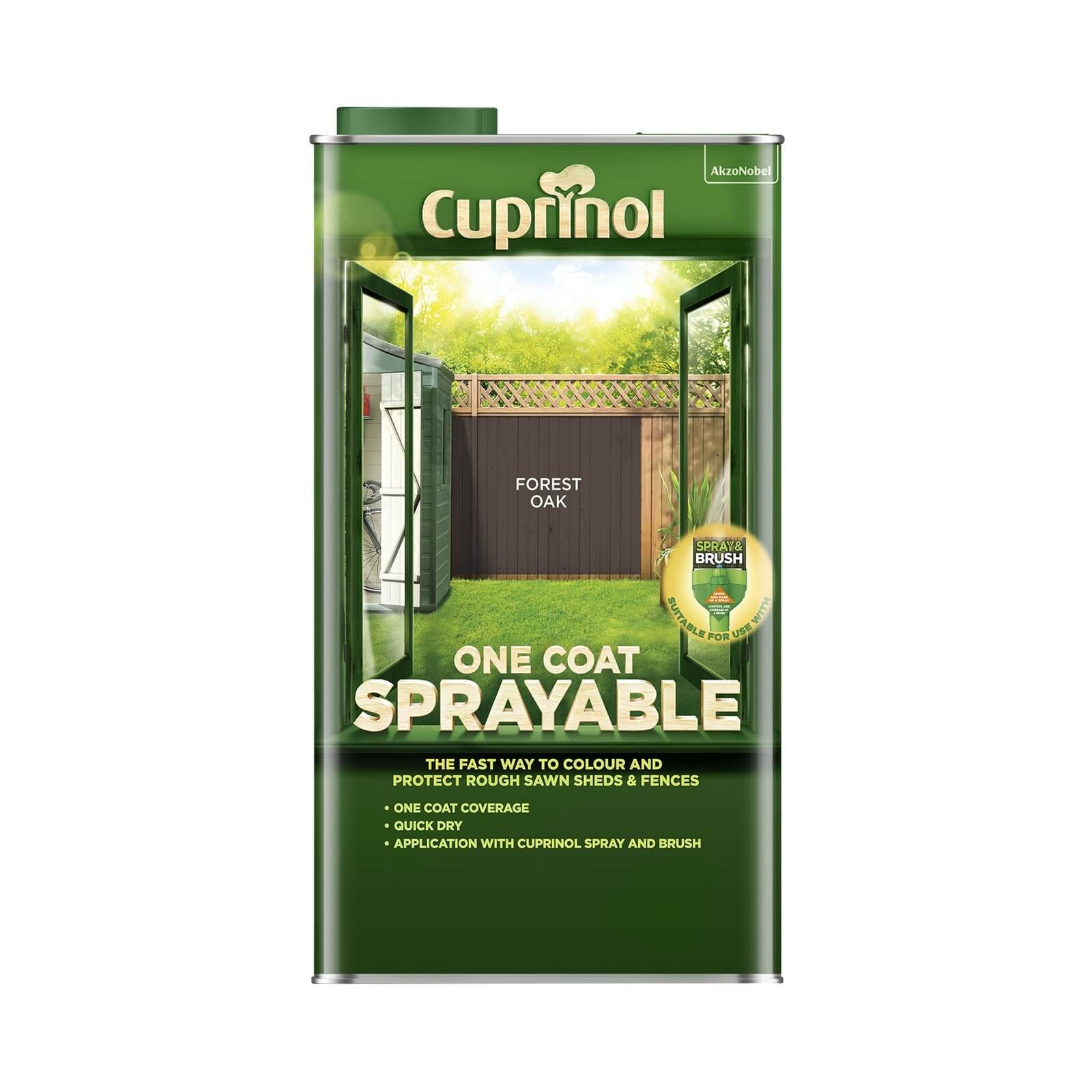 Photo of Cuprinol One Coat Sprayable Shed & Fence Paint - Forest Oak - 5l