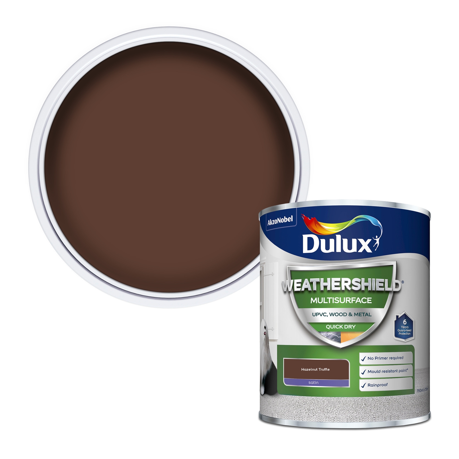 Dulux Weathershield Multi Surface Paint Hazelnut Truffle - 750ml