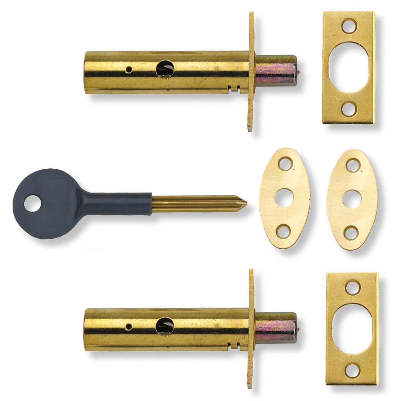 Yale Door Security Bolts Brass - 2 Pack