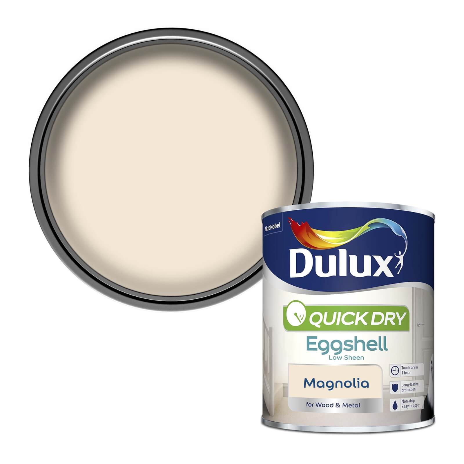 Dulux Quick Dry Eggshell Paint Magnolia - 750ml