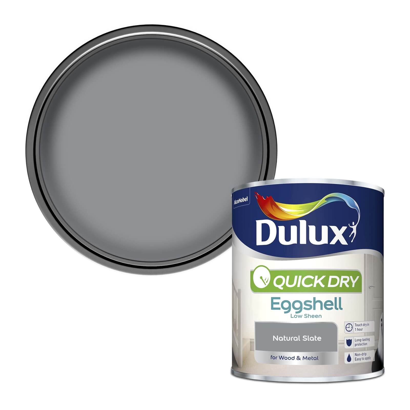 Photo of Dulux Quick Dry Eggshell Paint - Natural Slate - 750ml