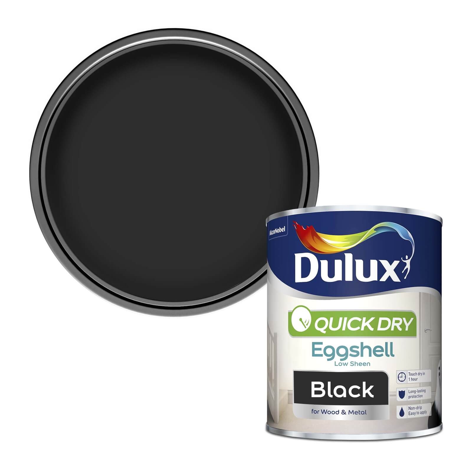 Photo of Dulux Quick Dry Eggshell Paint - Black - 750ml