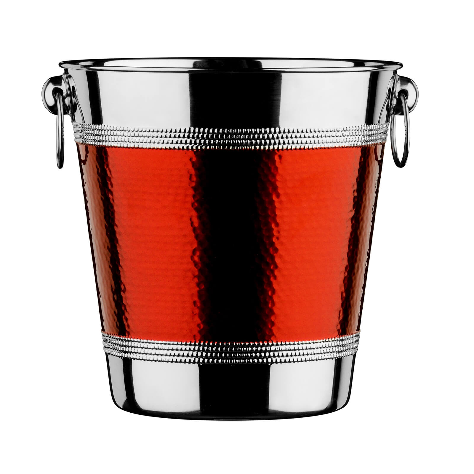 Photo of Champagne Wine Bucket - Hammered Red Band
