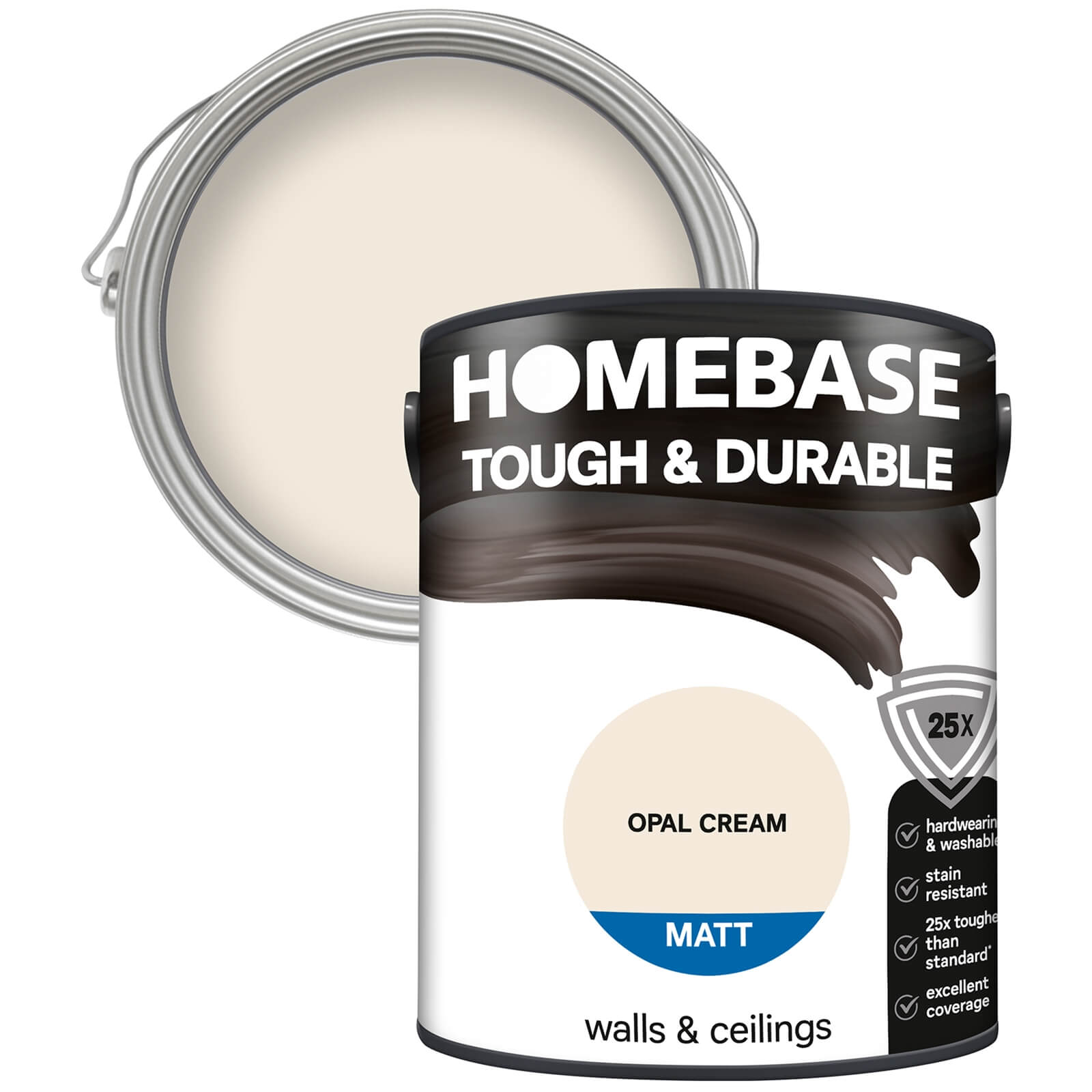Photo of Homebase Tough & Durable Matt Paint - Opal Cream 5l